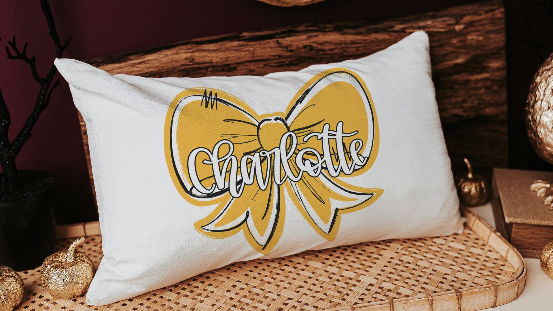 personalized carolina blue coquette name lumbar pillow 12x20, 2026 senior night gifts for teenage girls, custom Mothers day gifts for mom