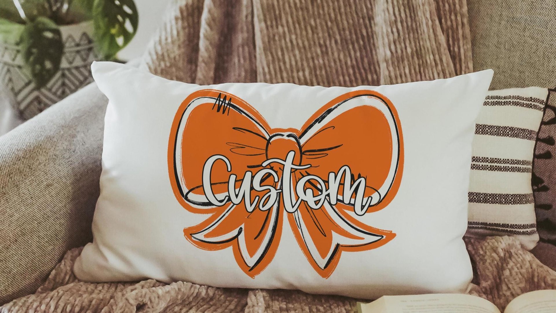 personalized carolina blue coquette name lumbar pillow 12x20, 2026 senior night gifts for teenage girls, custom Mothers day gifts for mom