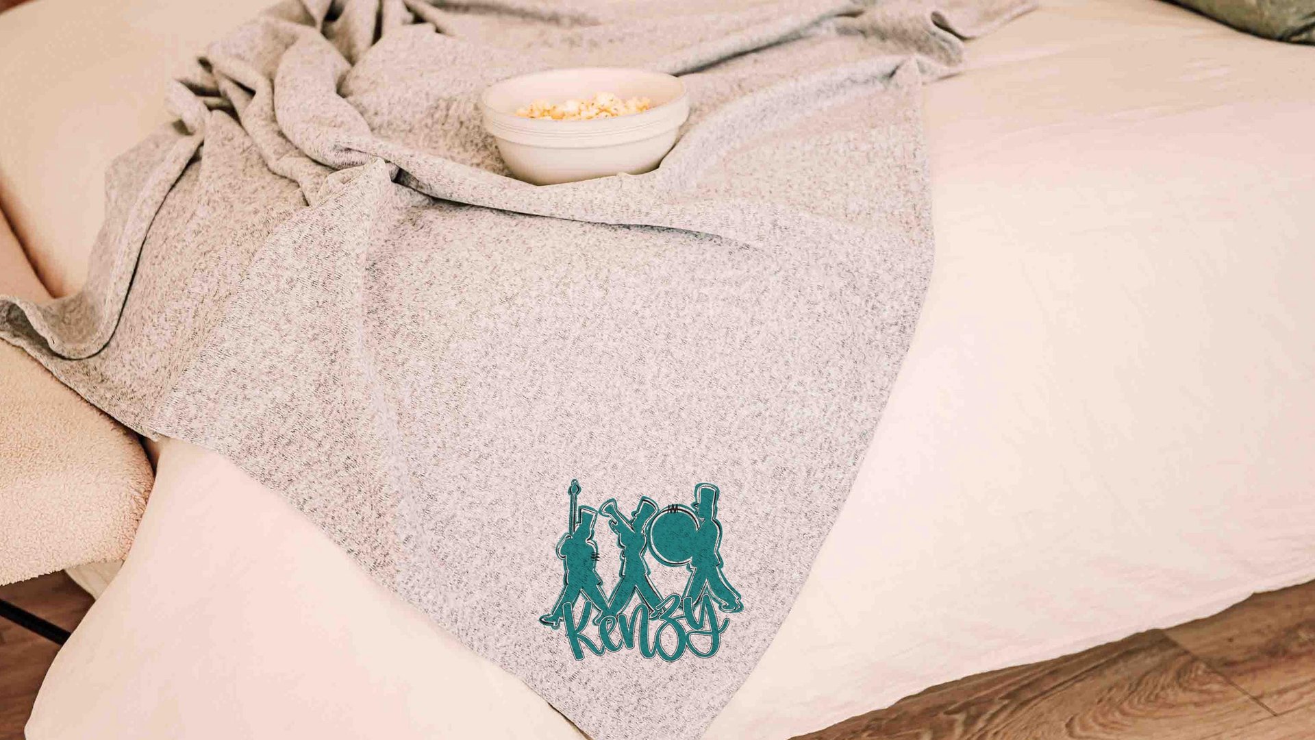 Personalized band mom era band blanket 50 x 60, band Mothers day gift for mother in law, carolina blue name throw blanket for sofa, band