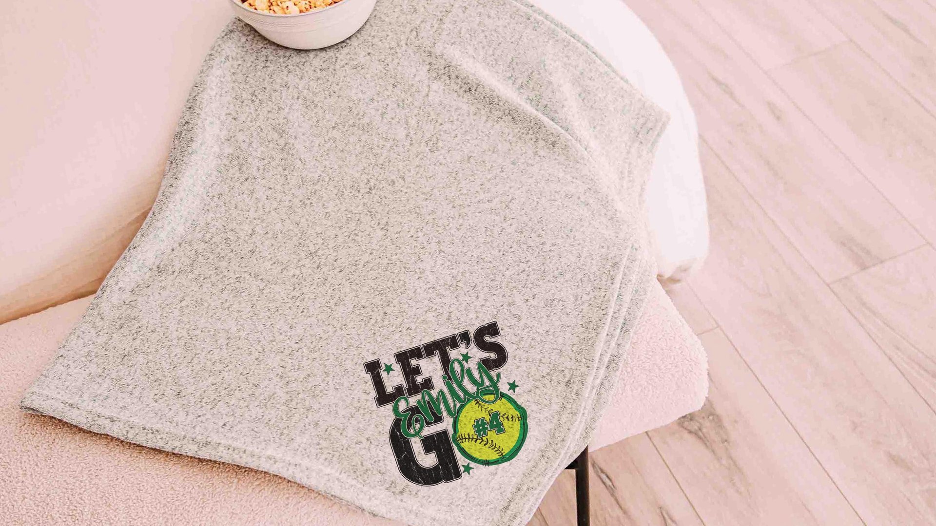 personalized team number softball blanket for girl with name on it, 2026 high school graduation gifts for her, 2026 senior gifts softball