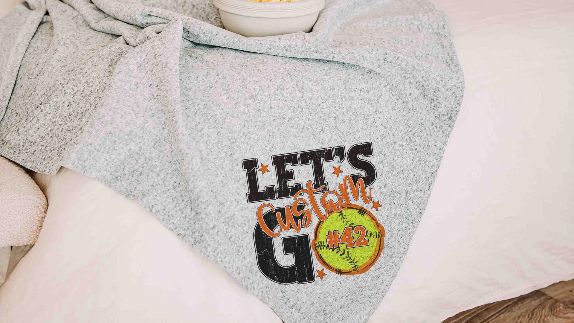 personalized team number softball blanket for girl with name on it, 2026 high school graduation gifts for her, 2026 senior gifts softball