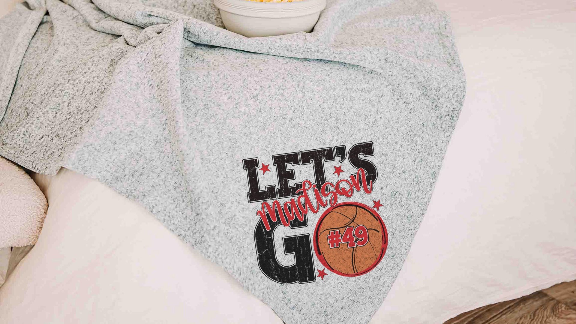 personalized team number basketball blanket with name, 2026 high school graduation gifts for girls, 2026 senior night basketball gifts for