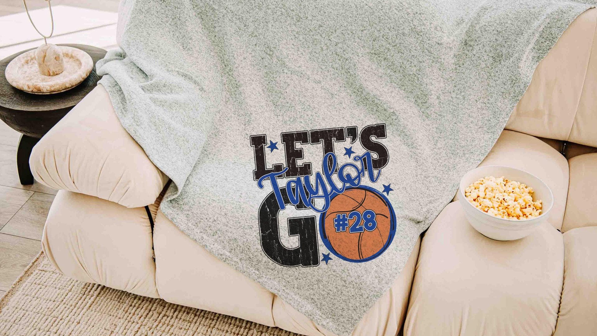 personalized team number basketball blanket with name, 2026 high school graduation gifts for girls, 2026 senior night basketball gifts for