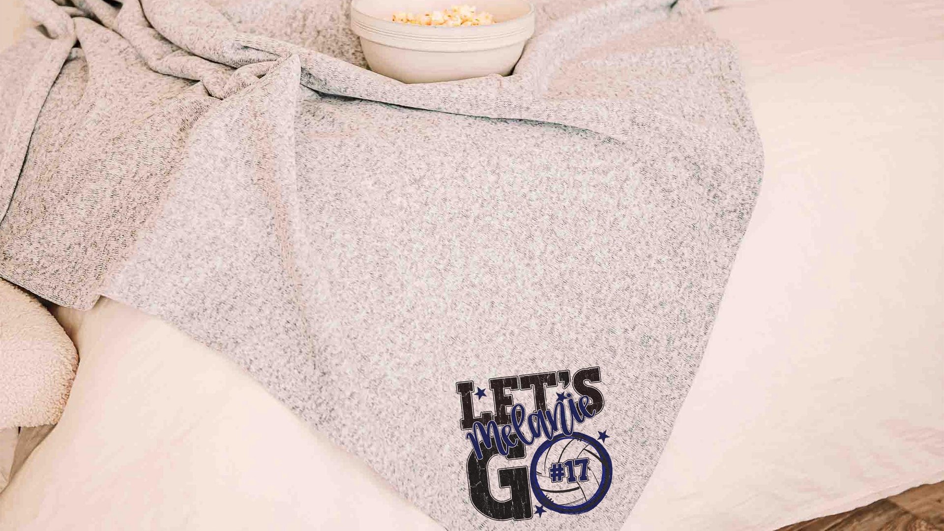 personalized team number volleyball blanket for girls with name, 2026 high school graduation gifts for her, 2026 volleyball senior gifts