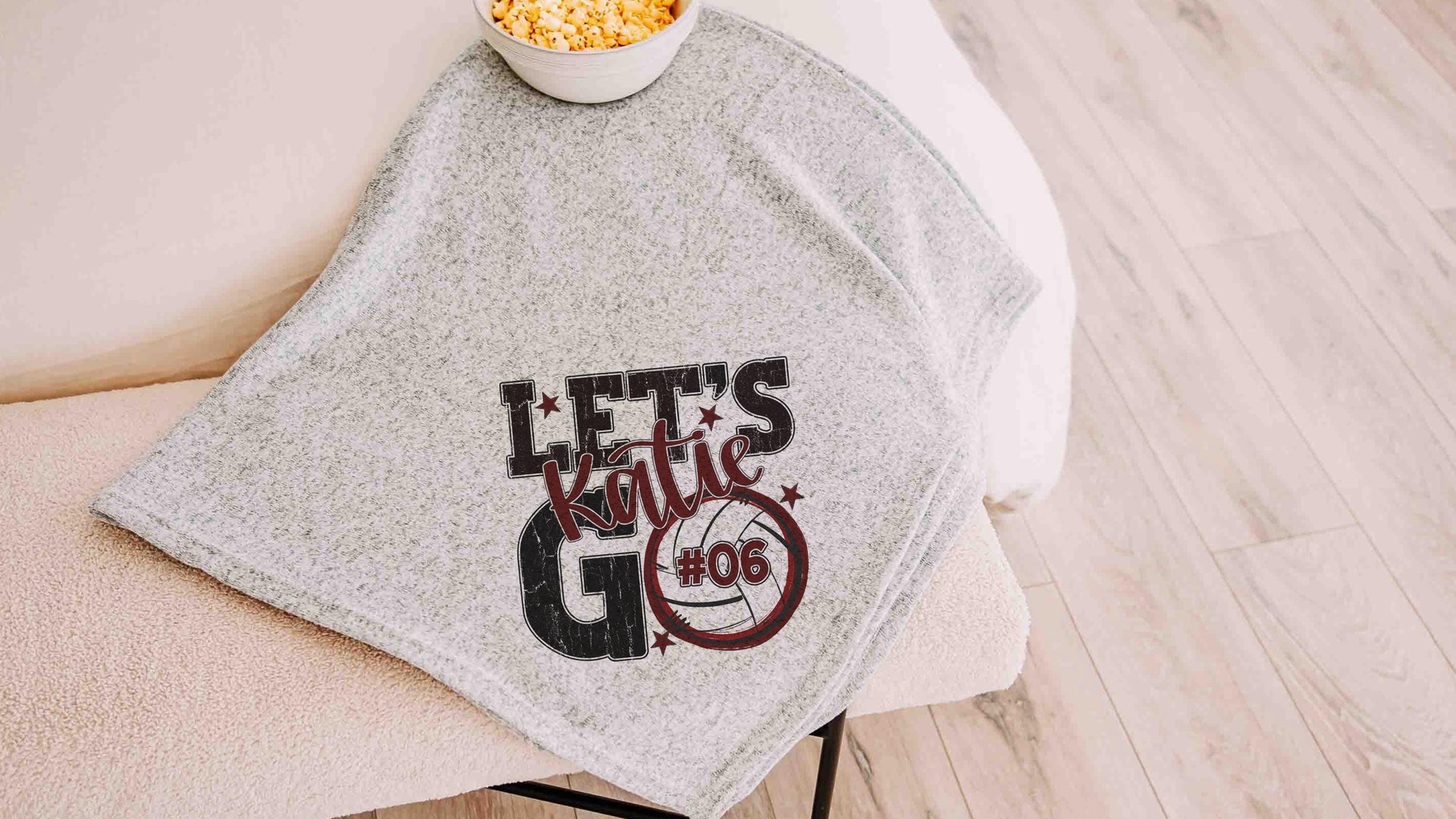 personalized team number volleyball blanket for girls with name, 2026 high school graduation gifts for her, 2026 volleyball senior gifts