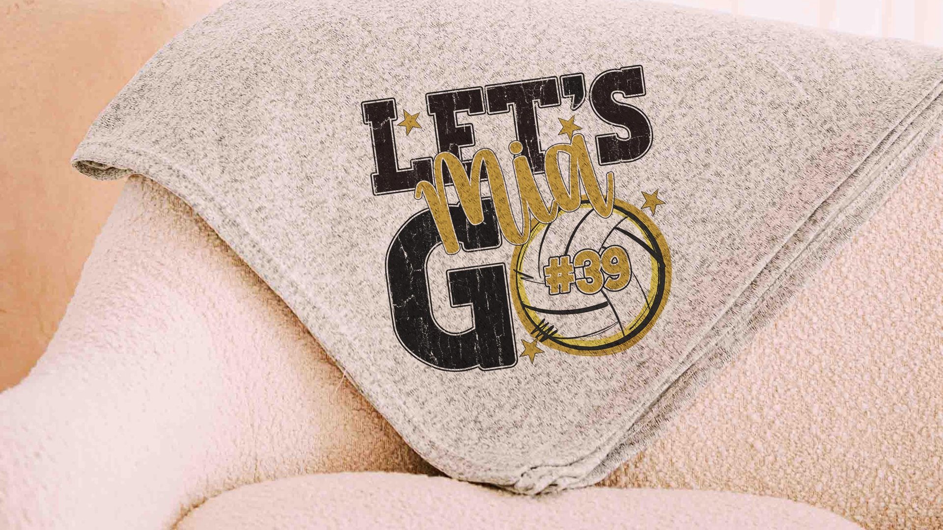 personalized team number volleyball blanket for girls with name, 2026 high school graduation gifts for her, 2026 volleyball senior gifts