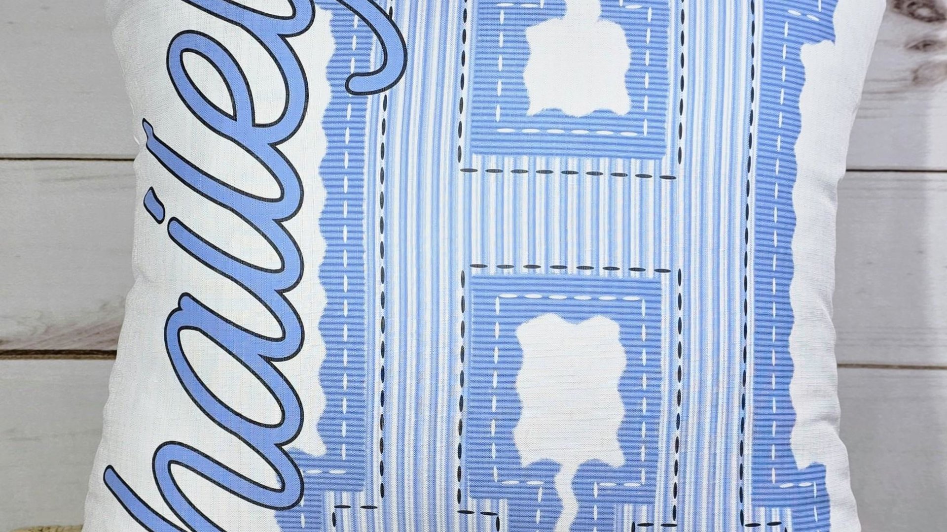 personalized red seersucker pillow with name, Christmas gifts for college girls, tween girl gifts, cherry vibes initial throw pillow for bed