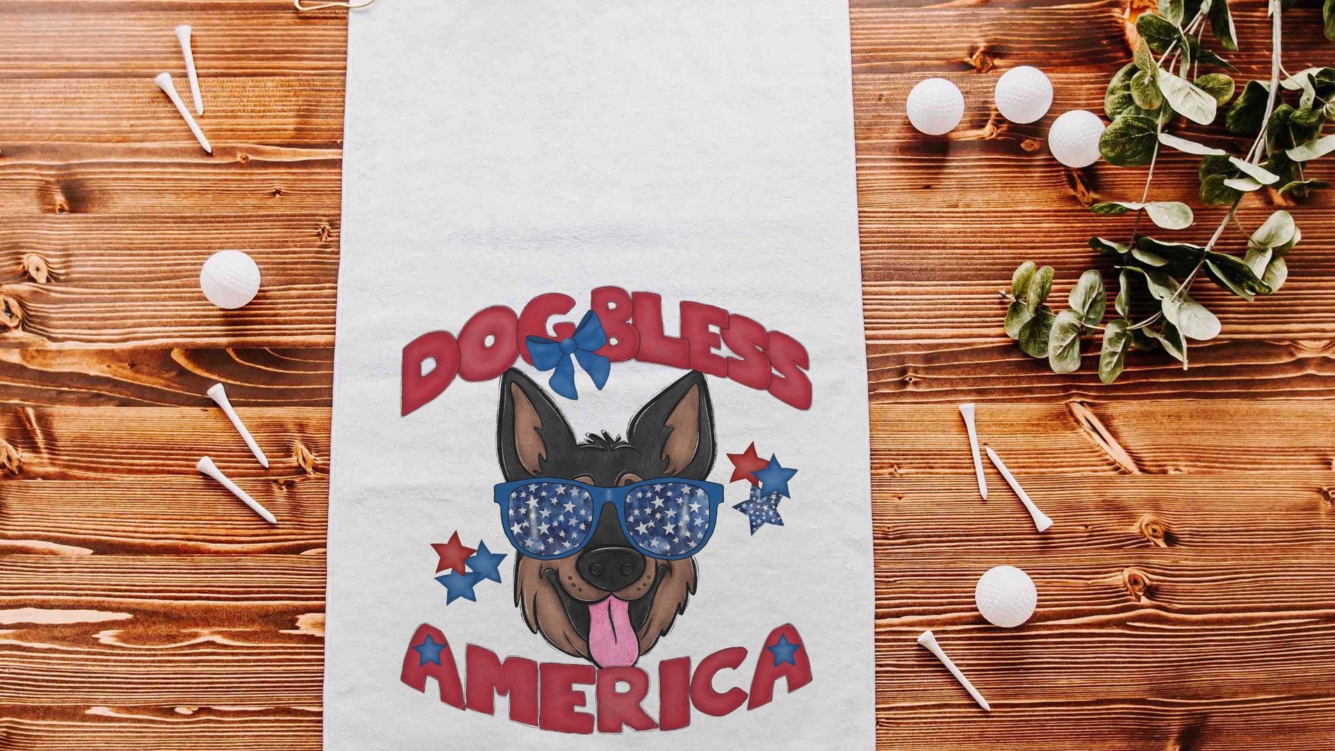 Dog bless America patriotic towels with grommet, Bernese Mountain Dog gifts for for step dad, golf gift for men, golf bag accessories golfer