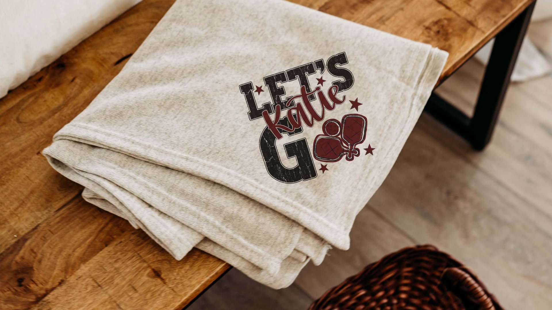 personalized pickleball blanket with name, cute pickleball gifts for women, pickleball tournament gifts, carolina blue throw blanket 50 x 60