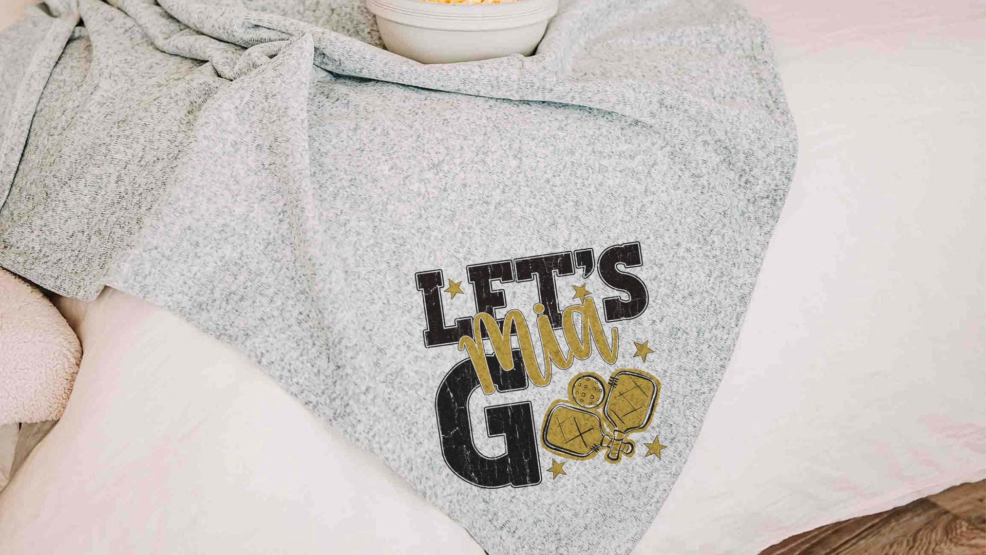 personalized pickleball blanket with name, cute pickleball gifts for women, pickleball tournament gifts, carolina blue throw blanket 50 x 60