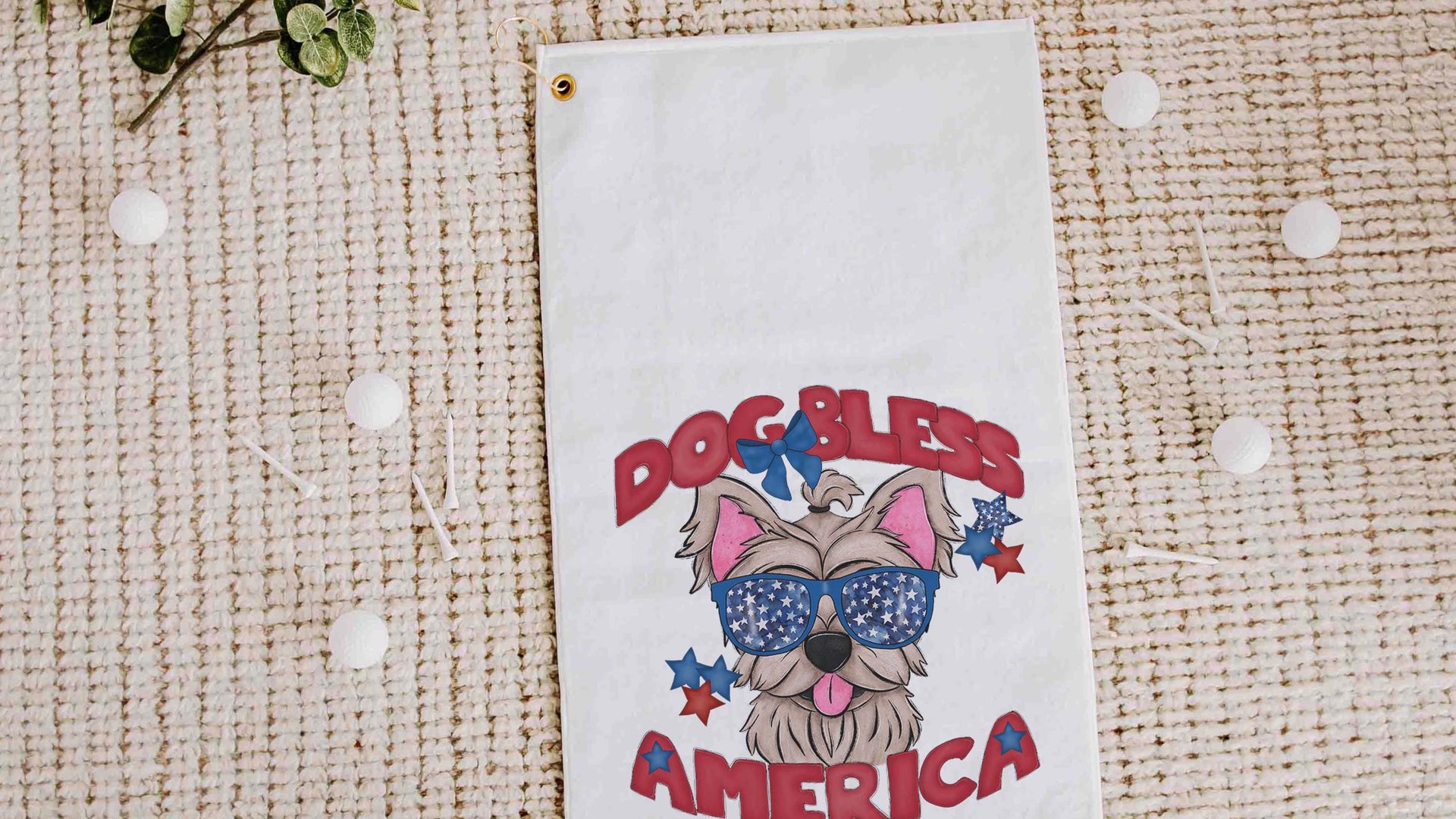 Dog bless America patriotic towels with grommet, Bernese Mountain Dog gifts for for step dad, golf gift for men, golf bag accessories golfer