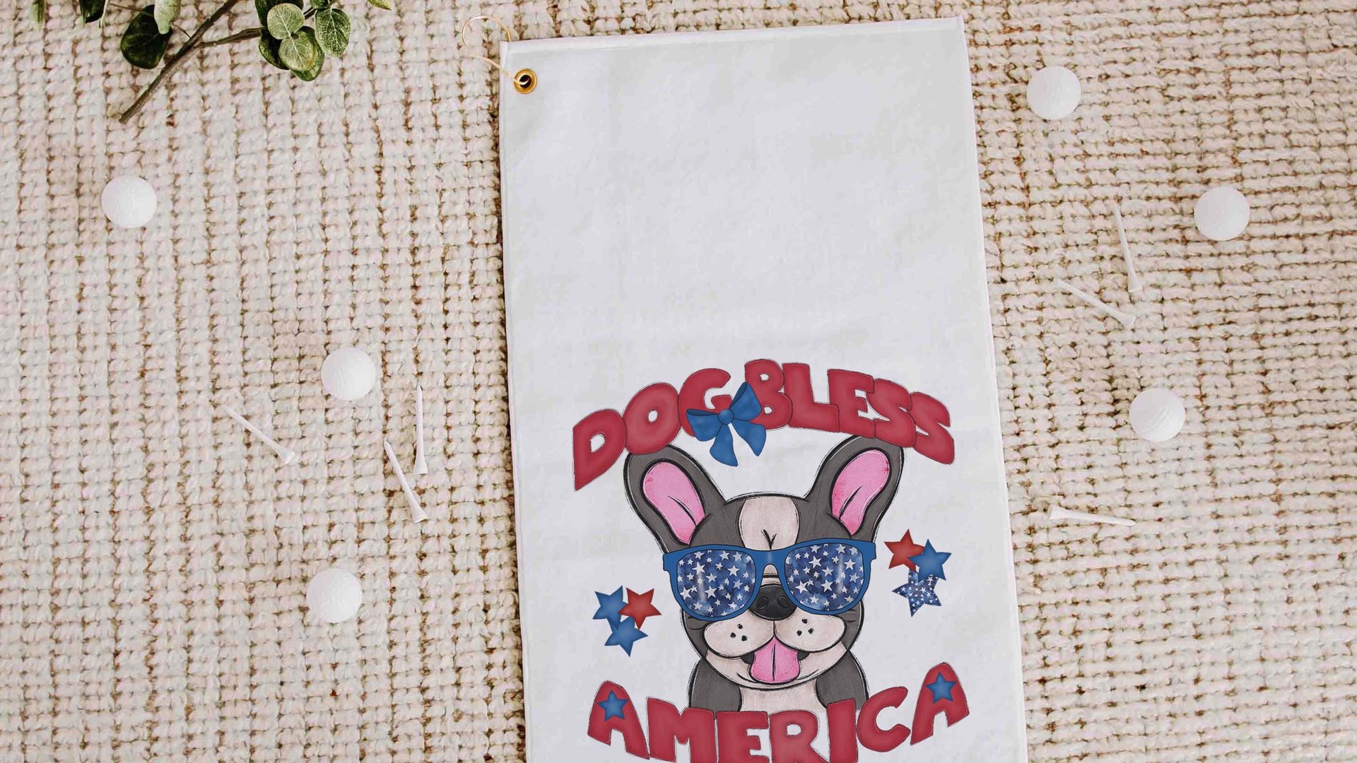 Dog bless America patriotic towels with grommet, Bernese Mountain Dog gifts for for step dad, golf gift for men, golf bag accessories golfer