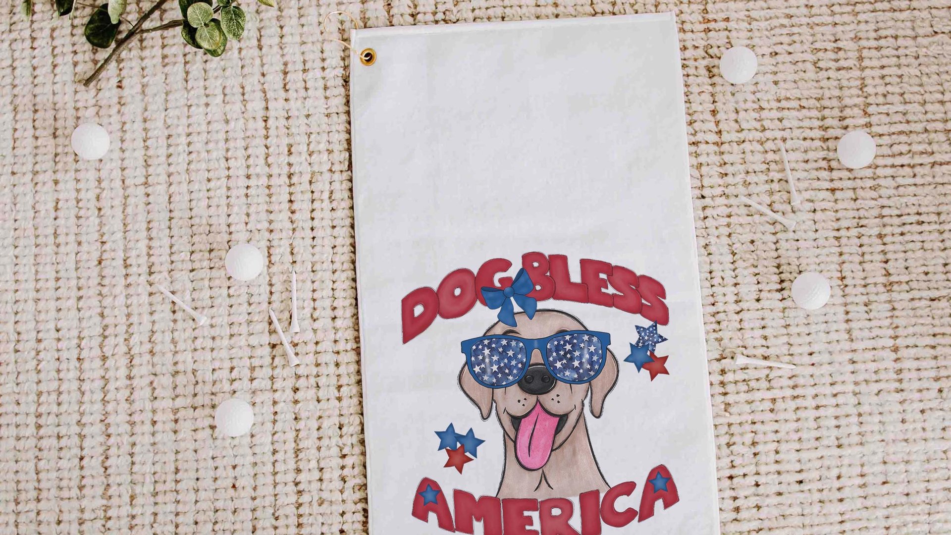 Dog bless America patriotic towels with grommet, Bernese Mountain Dog gifts for for step dad, golf gift for men, golf bag accessories golfer