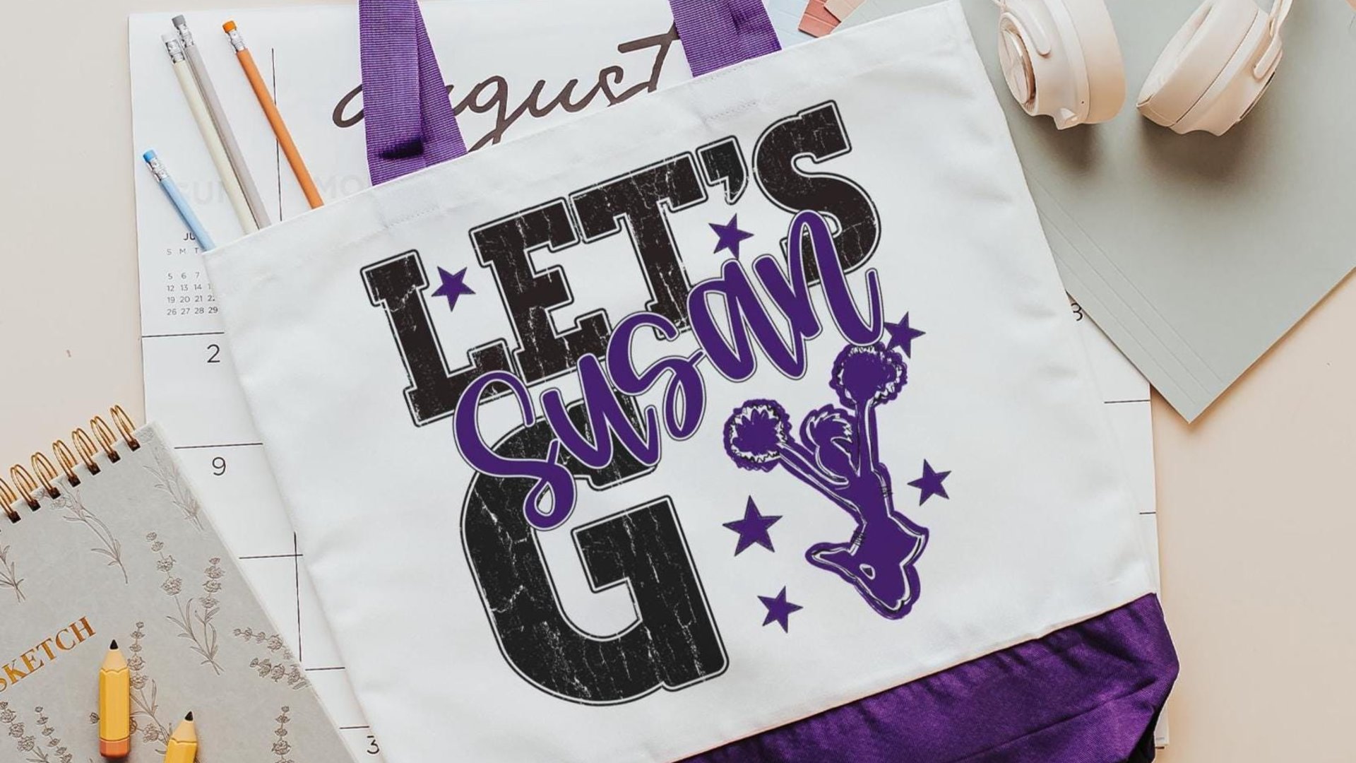 personalized cheerleading tote bag for girls, cheer wristlet with name, high school graduation gifts for daughter, 2026 cheer senior gifts