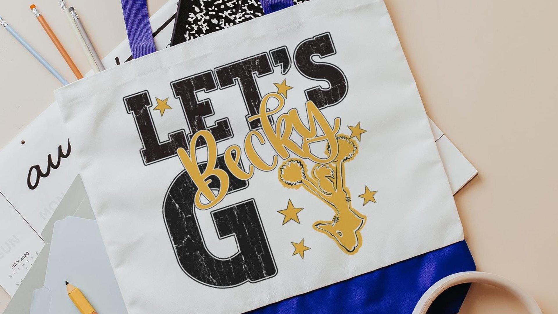 personalized cheerleading tote bag for girls, cheer wristlet with name, high school graduation gifts for daughter, 2026 cheer senior gifts