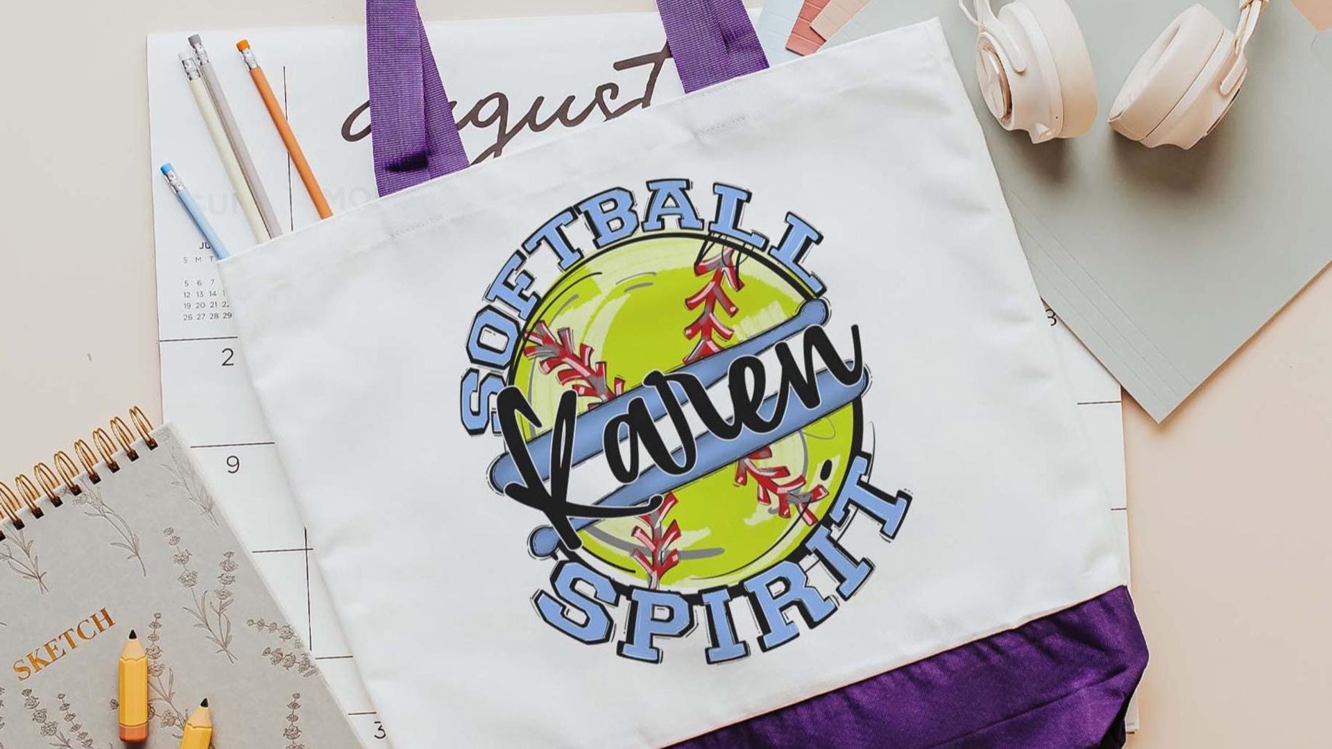 personalized softball tote bag for teens, softball wristlet with name, high school graduation gifts for girls, 2026 softball senior gifts