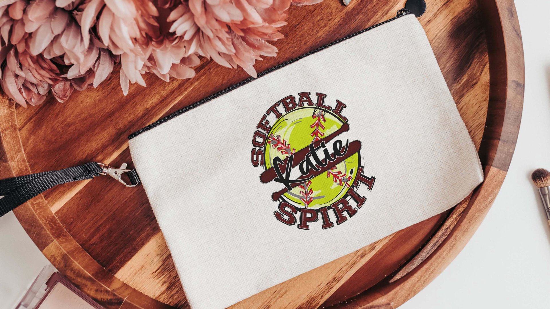 personalized softball tote bag for teens, softball wristlet with name, high school graduation gifts for girls, 2026 softball senior gifts