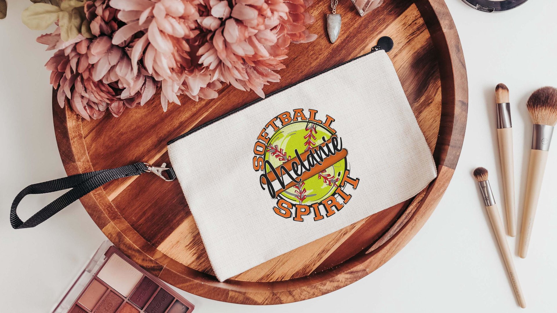 personalized softball tote bag for teens, softball wristlet with name, high school graduation gifts for girls, 2026 softball senior gifts