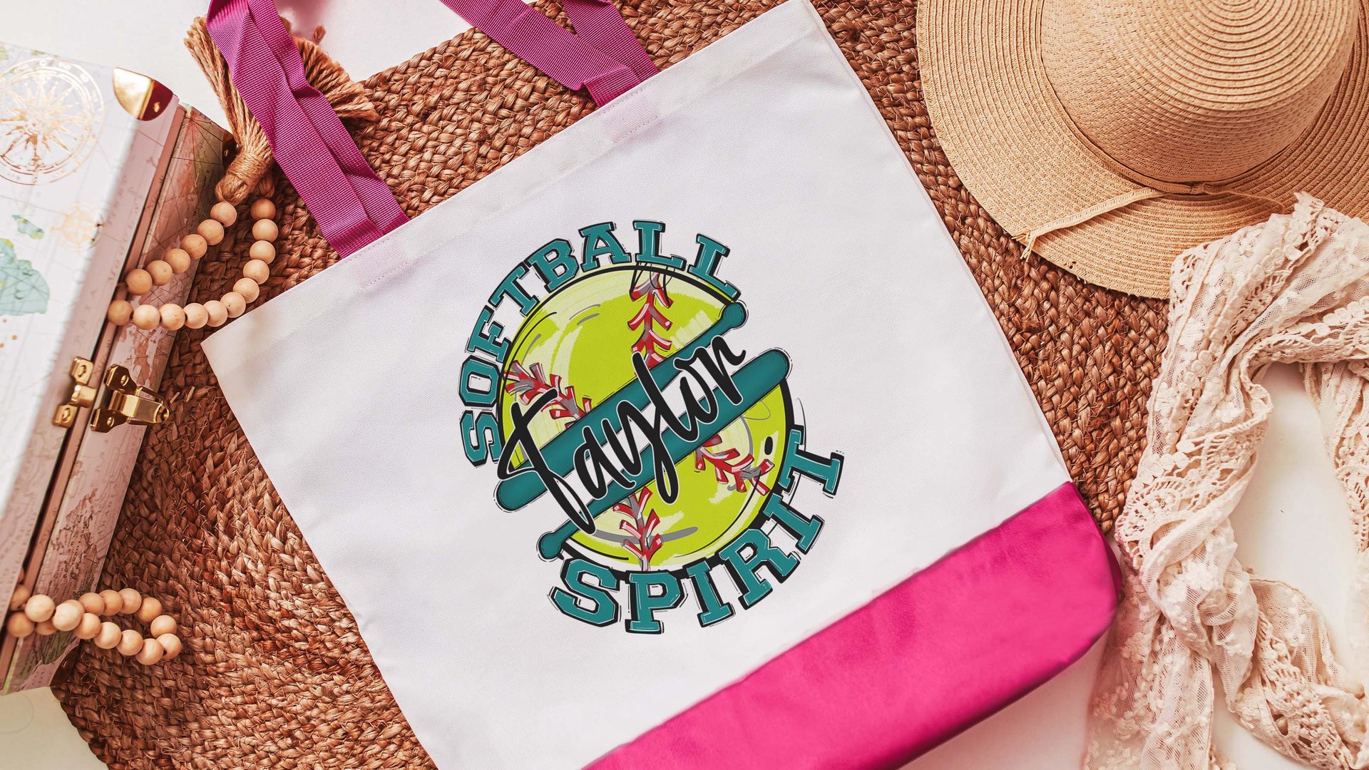 personalized softball tote bag for teens, softball wristlet with name, high school graduation gifts for girls, 2026 softball senior gifts