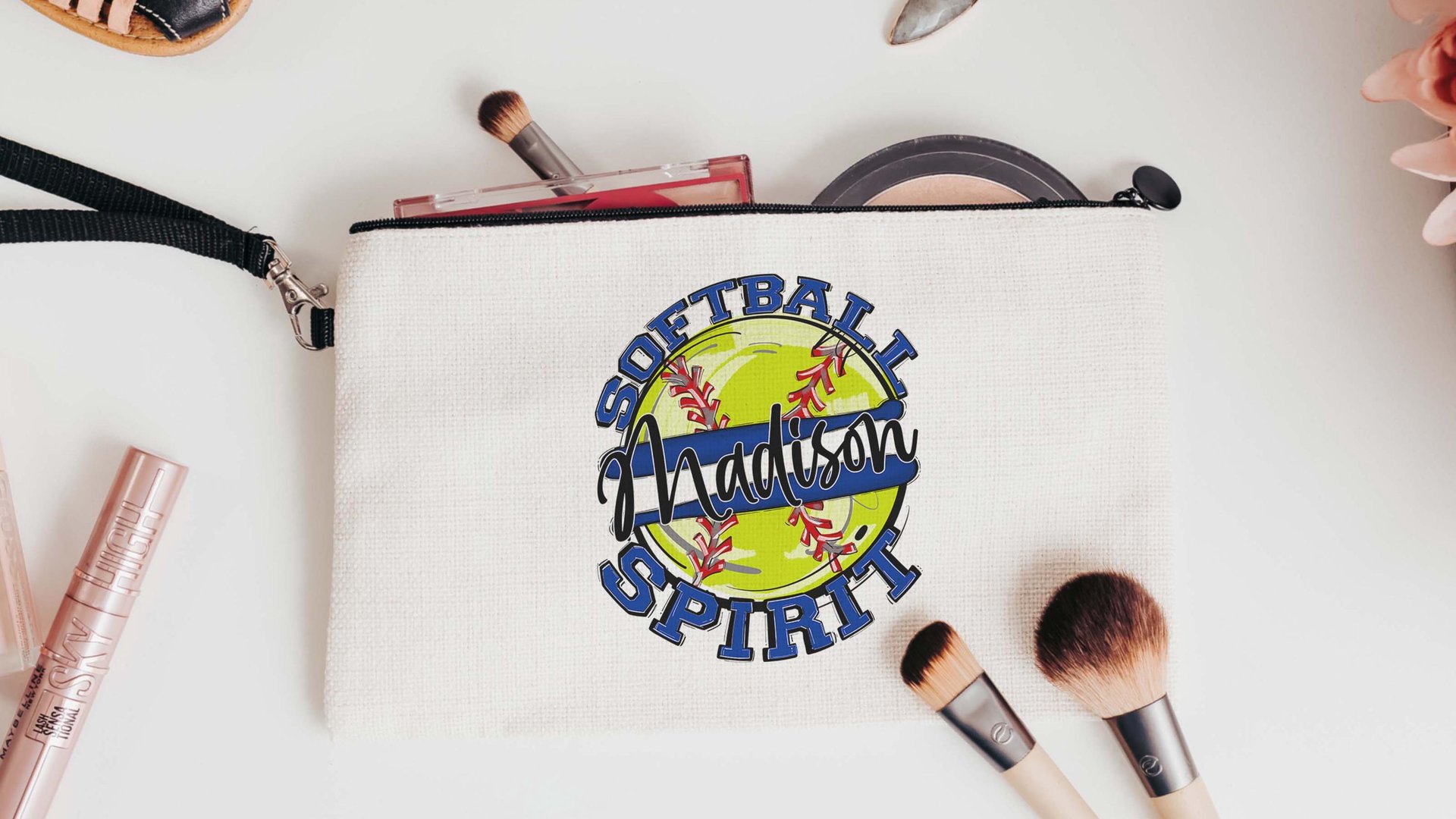 personalized softball tote bag for teens, softball wristlet with name, high school graduation gifts for girls, 2026 softball senior gifts