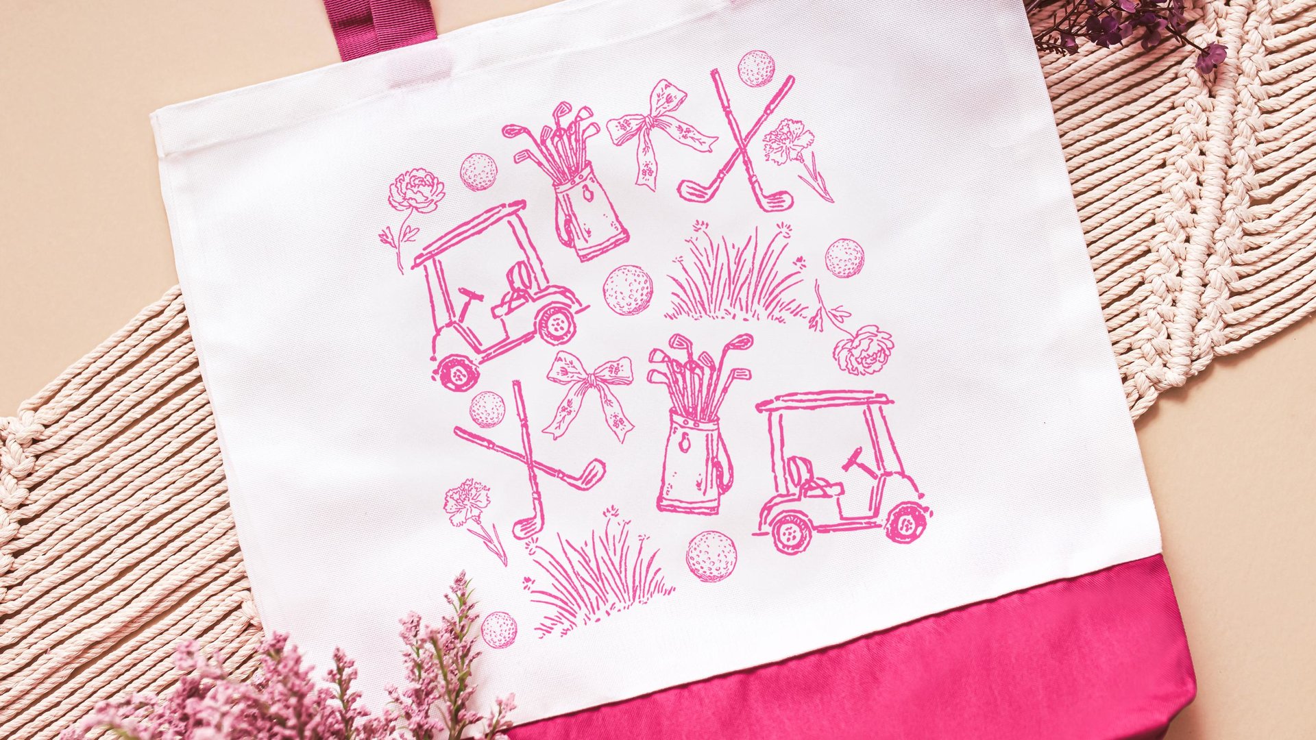 carolina blue golf icons golf tote bag for cart, golf Mothers Day gift for golfers, golf mom era golf wristlet for women, cute golf gifts