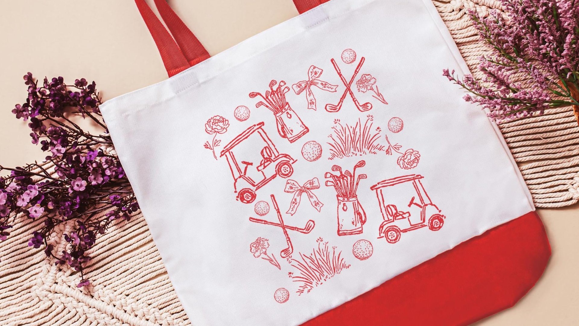 carolina blue golf icons golf tote bag for cart, golf Mothers Day gift for golfers, golf mom era golf wristlet for women, cute golf gifts