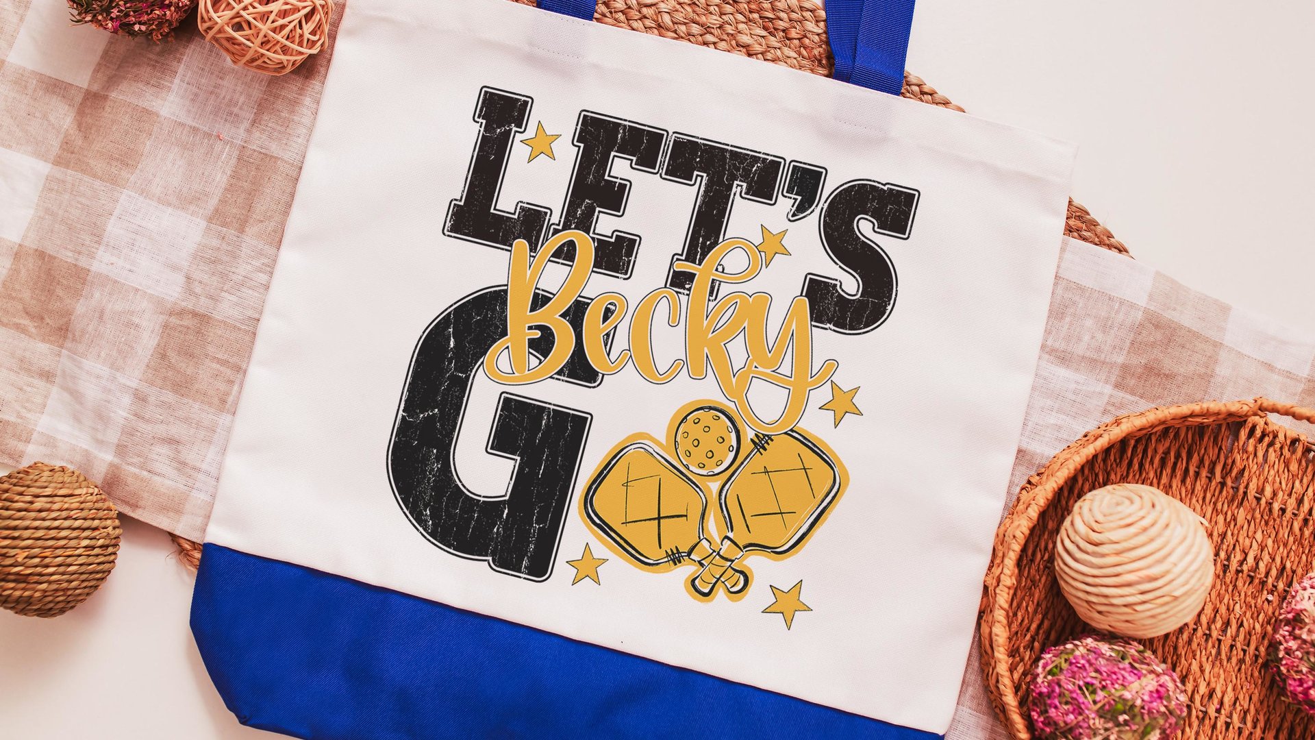 Personalized pickleball tote bag for women, lady pickleball gift wristlet with zipper, pickleball gifts for her, lady pickleball tournament