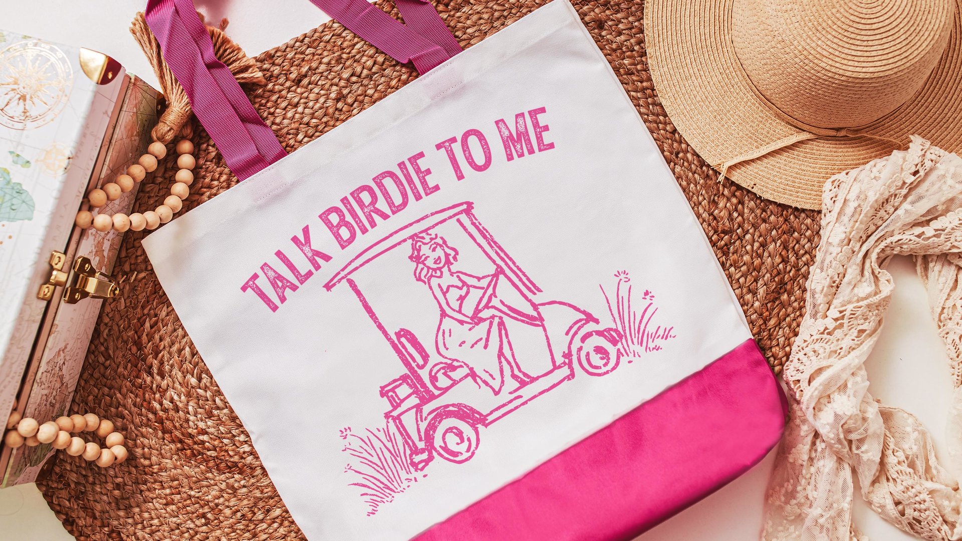 talk birdie to me golf tote bag for cart, golf Mothers Day gift for golfers, golf mom era golf wristlet for women, funny golf gifts for her