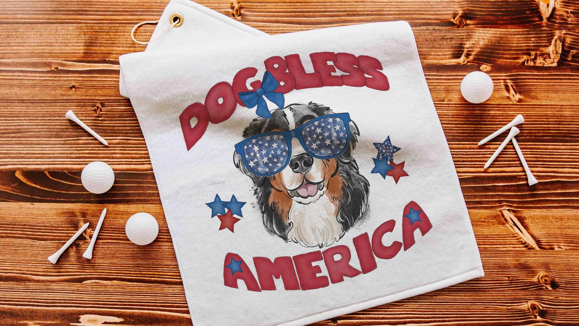 dog Bless America golf towel for Dad, German shepherd gifts guy golf gifts for men, patriotic golf bag towel dog dad Fathers day gift for