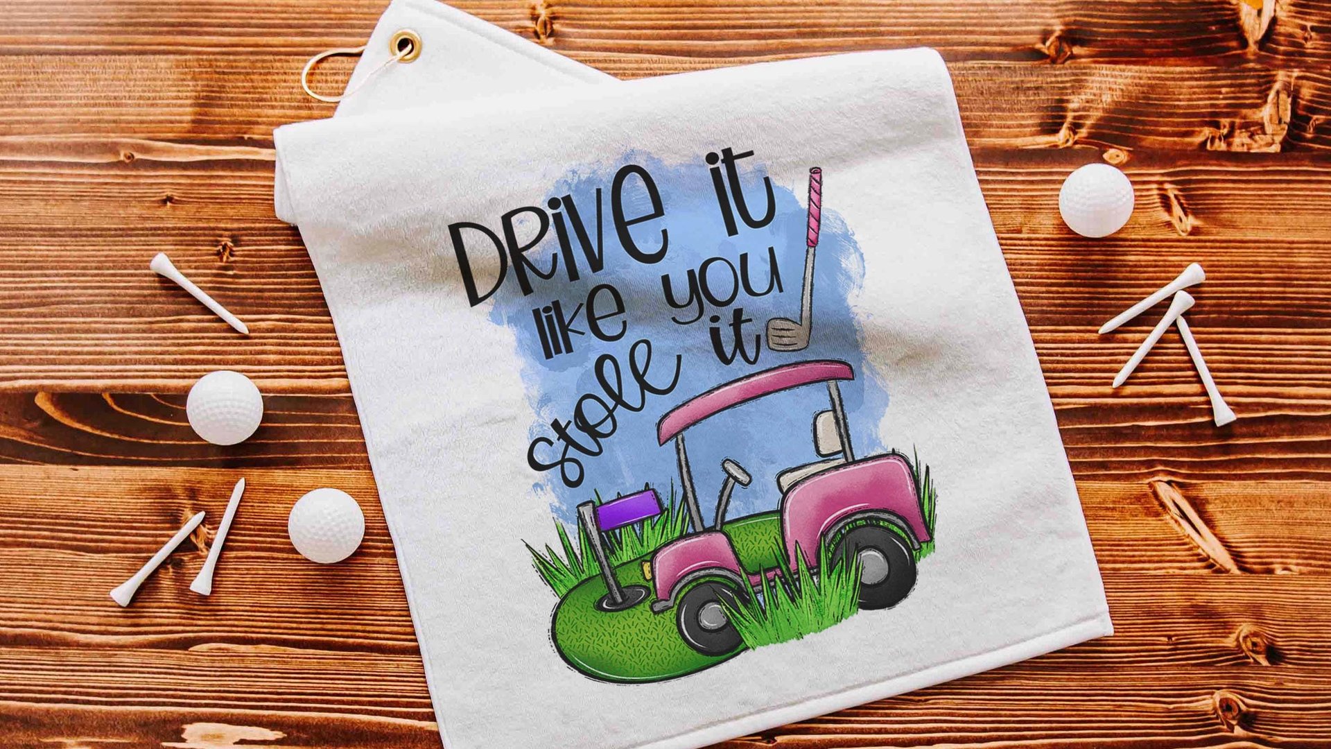 life is full of important choices golf towel with grommet, funny golf bag towel for women, cute golf gifts for her, ball towel, lady golfer