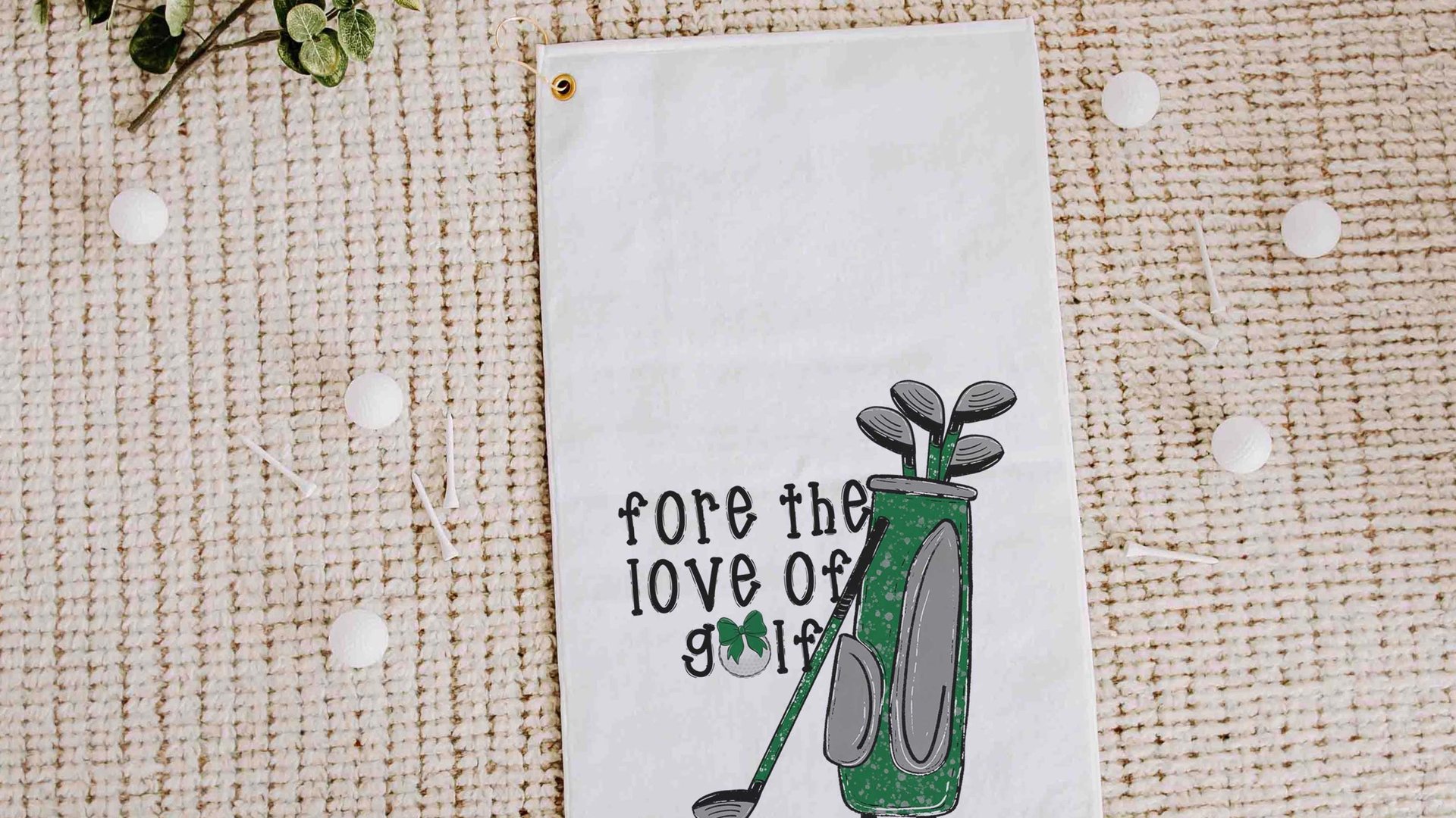 for the love of golf towel with grommet, golf mom Mothers Day gifts for golfers, golf bag accessories for women, golf coquette golf gifts