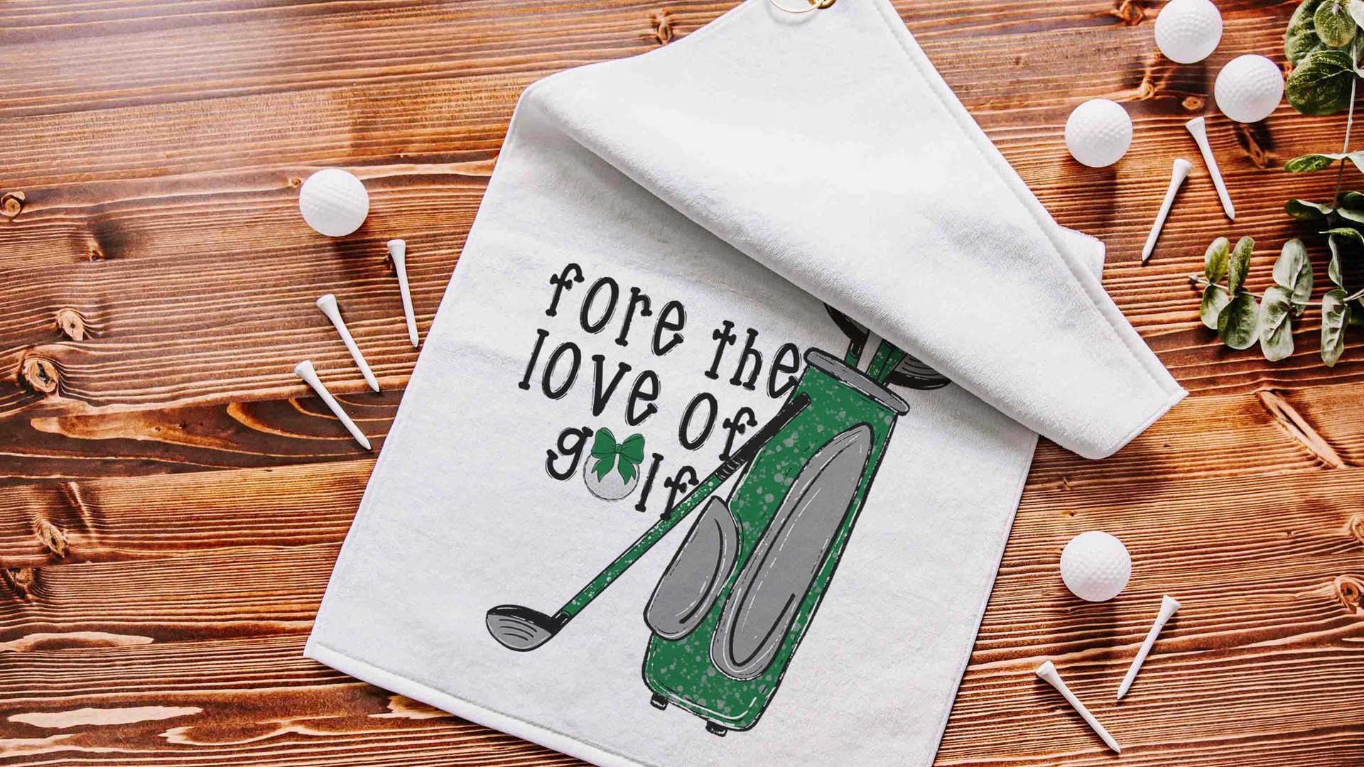 for the love of golf towel with grommet, golf mom Mothers Day gifts for golfers, golf bag accessories for women, golf coquette golf gifts