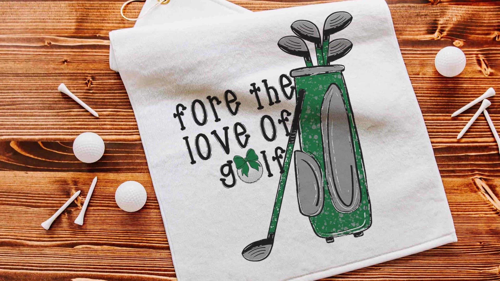 for the love of golf towel with grommet, golf mom Mothers Day gifts for golfers, golf bag accessories for women, golf coquette golf gifts
