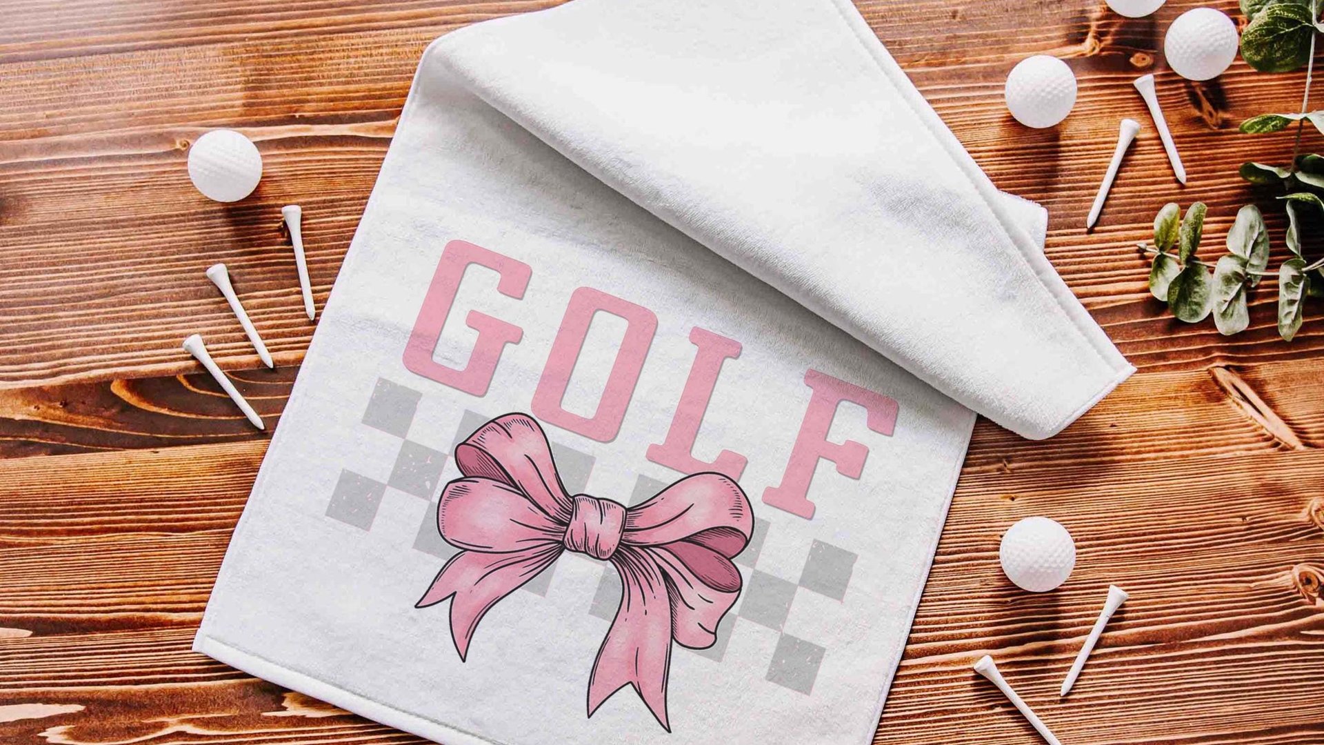 pink bow golf towels with grommet, golf mom era coquette golf towels for sports, lady golfer towel, golfing gifts for girls, cute golf gifts