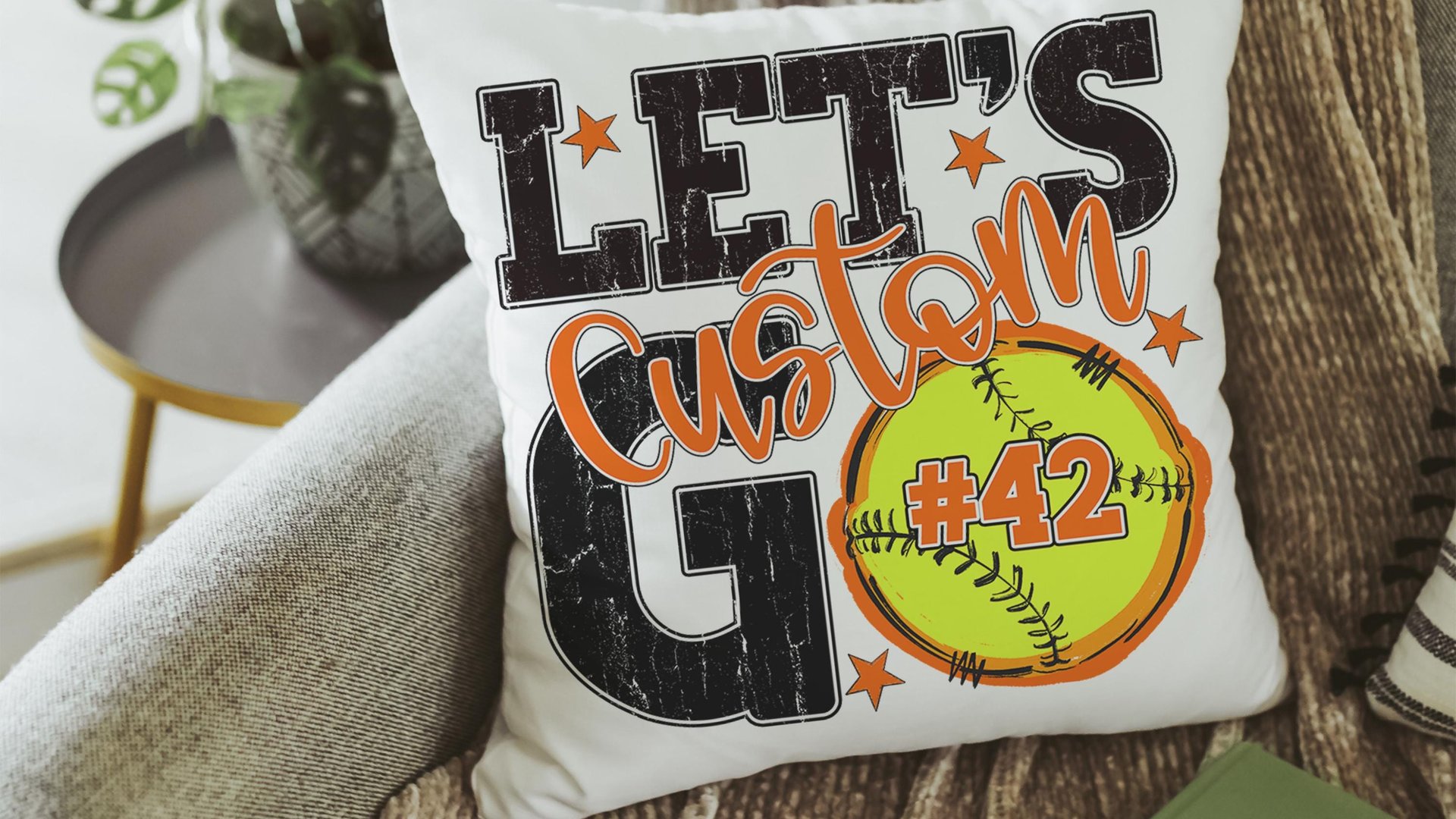 personalized lets go softball pillow for daughter going to college, high school graduation gifts for girls, 2026 softball senior night gifts