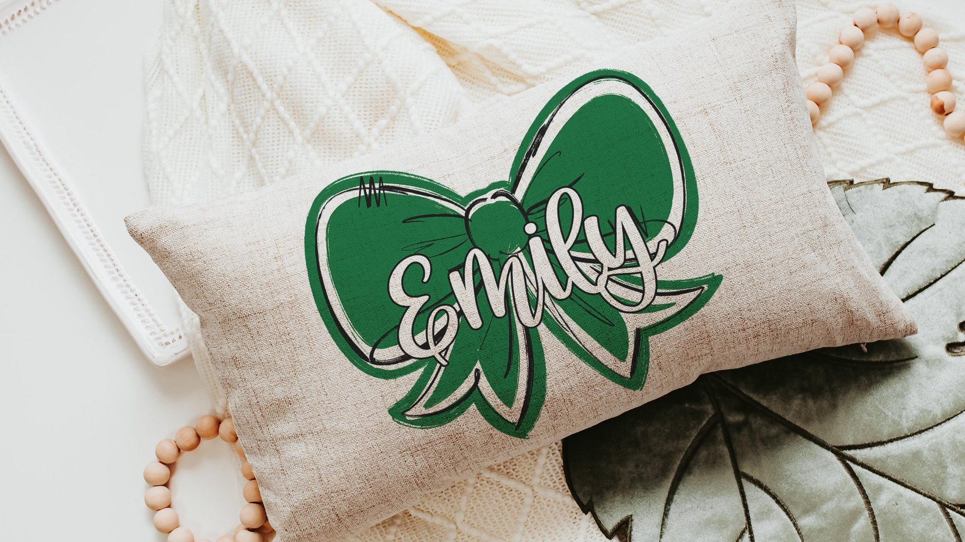 personalized carolina blue coquette name lumbar pillow 12x20, 2026 senior night gifts for teenage girls, custom Mothers day gifts for mom