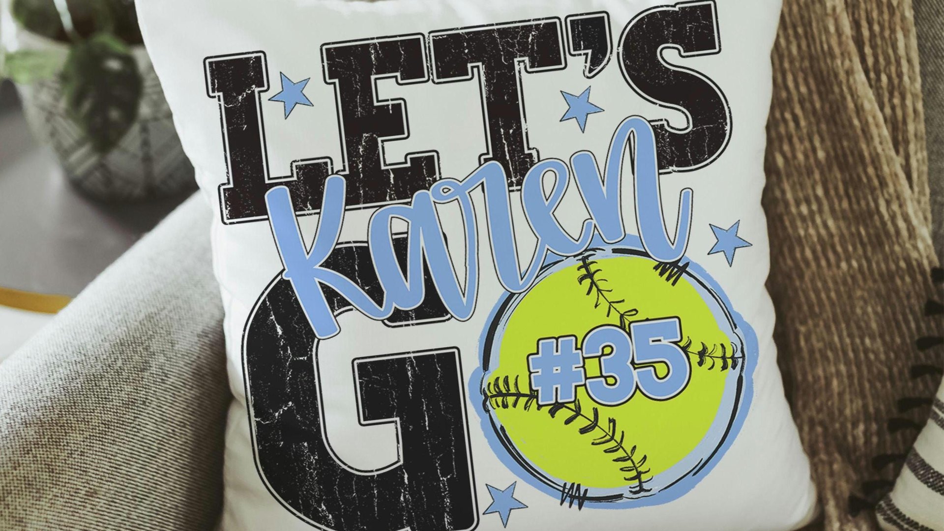 personalized lets go softball pillow for daughter going to college, high school graduation gifts for girls, 2026 softball senior night gifts