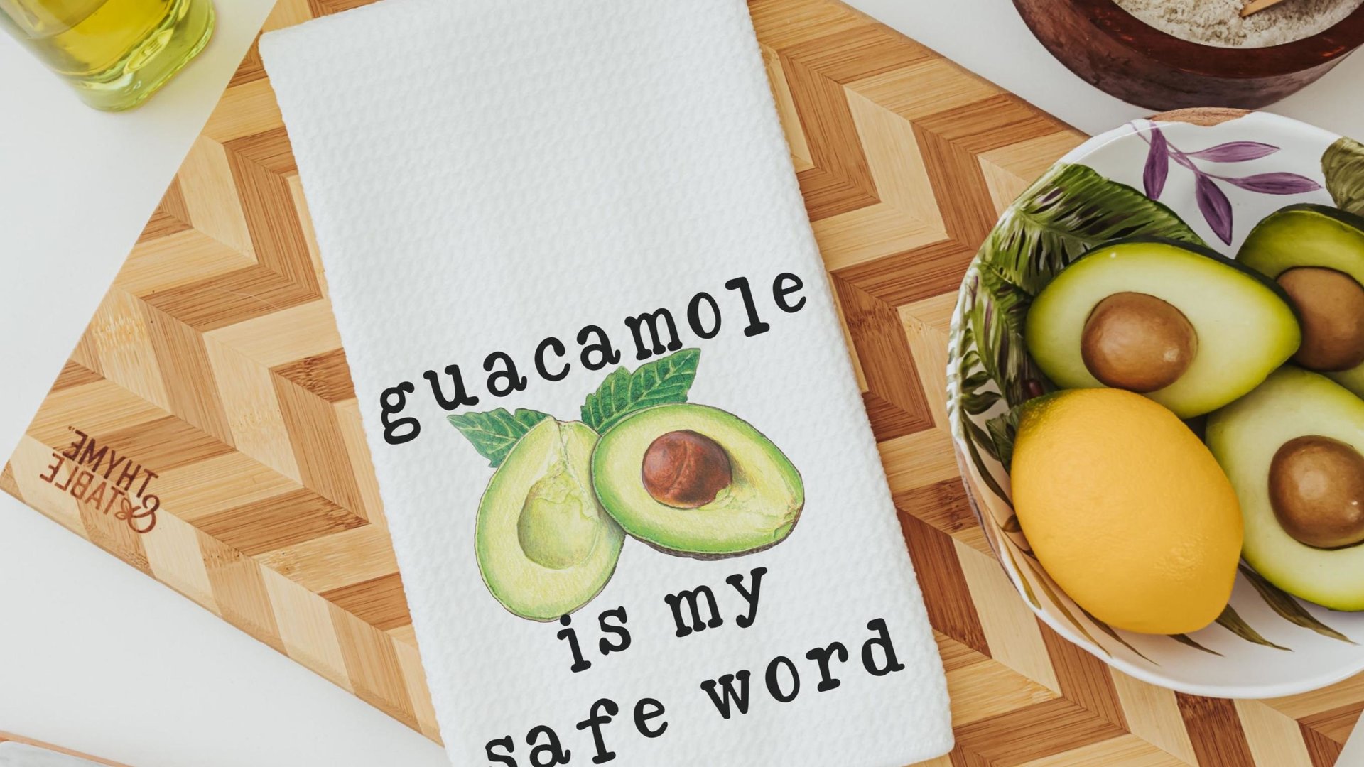safe word funny kitchen towels, guacamole gift, sassy gifts, deviled eggs kitchen hand towels, smut reader gift, trendy Mothers day gifts