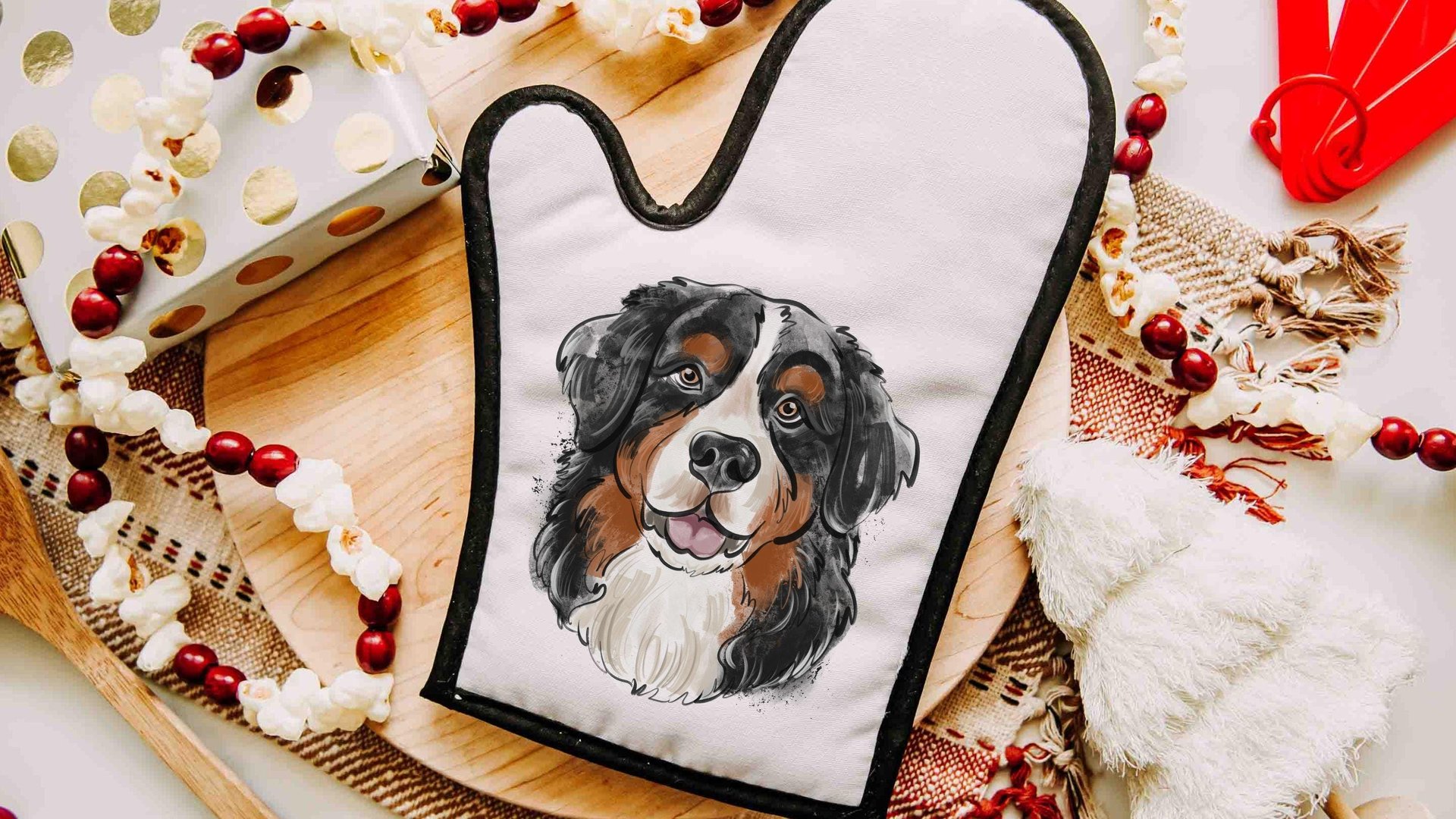 Bernese mountain dog table runner 