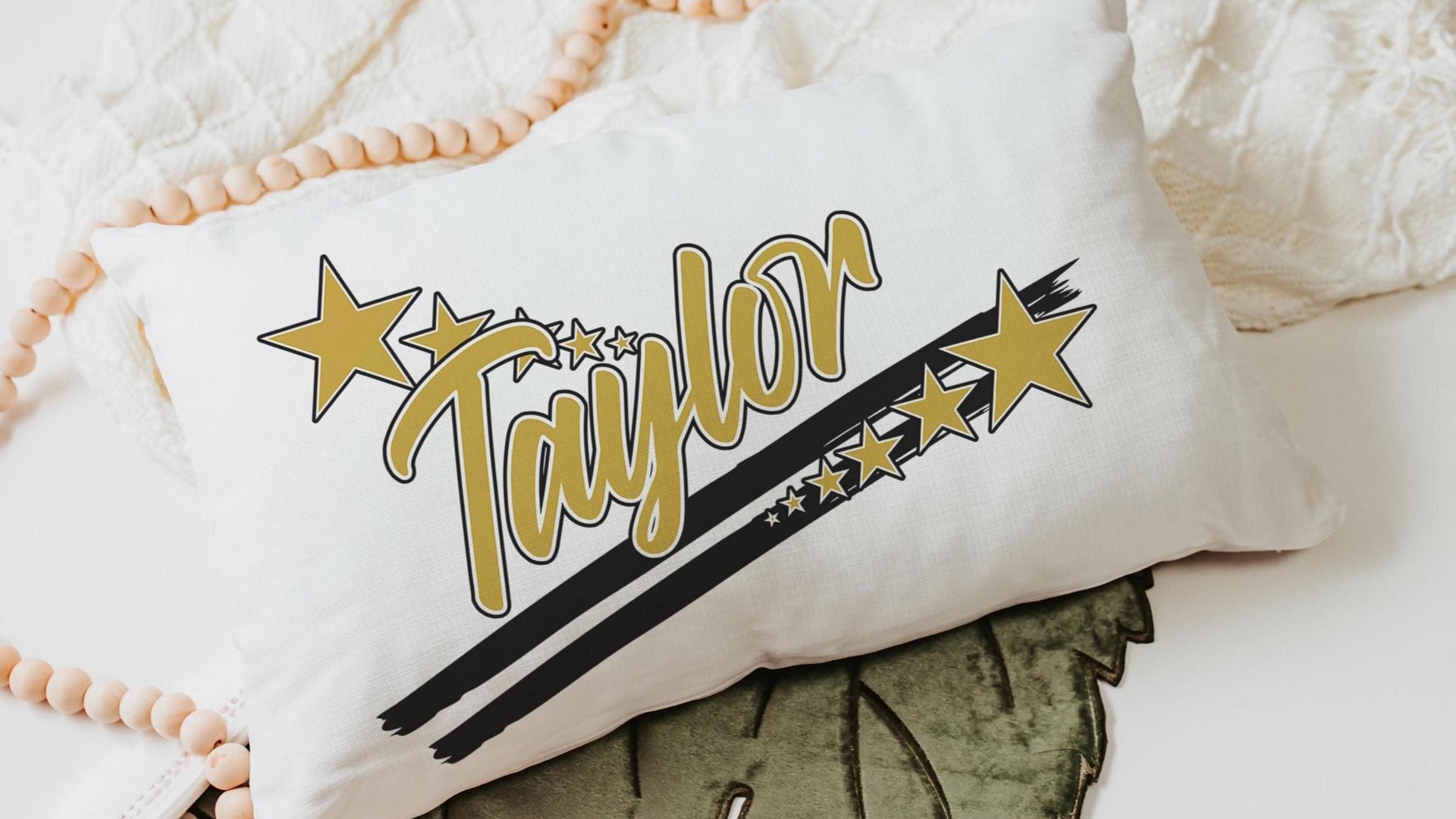 personalized gold stars name pillow for girls, lumbar decorative accent pillows for beds, 2026 high school graduation gifts for her, college