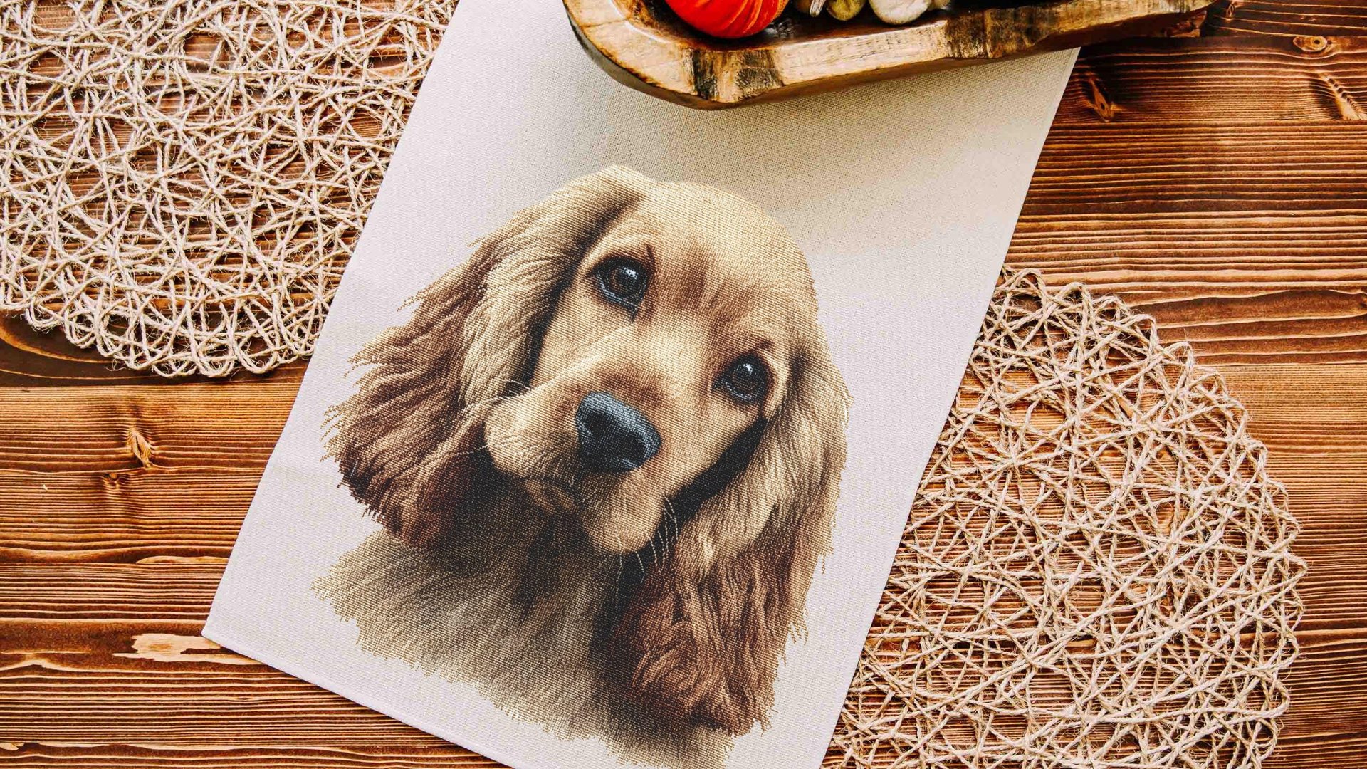 Cocker spaniel dog table runner