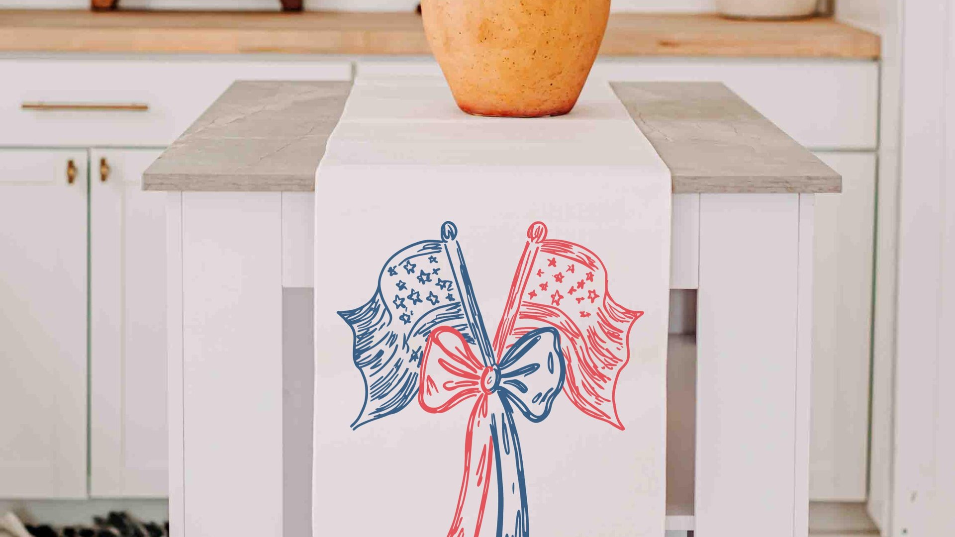 American flag table runner