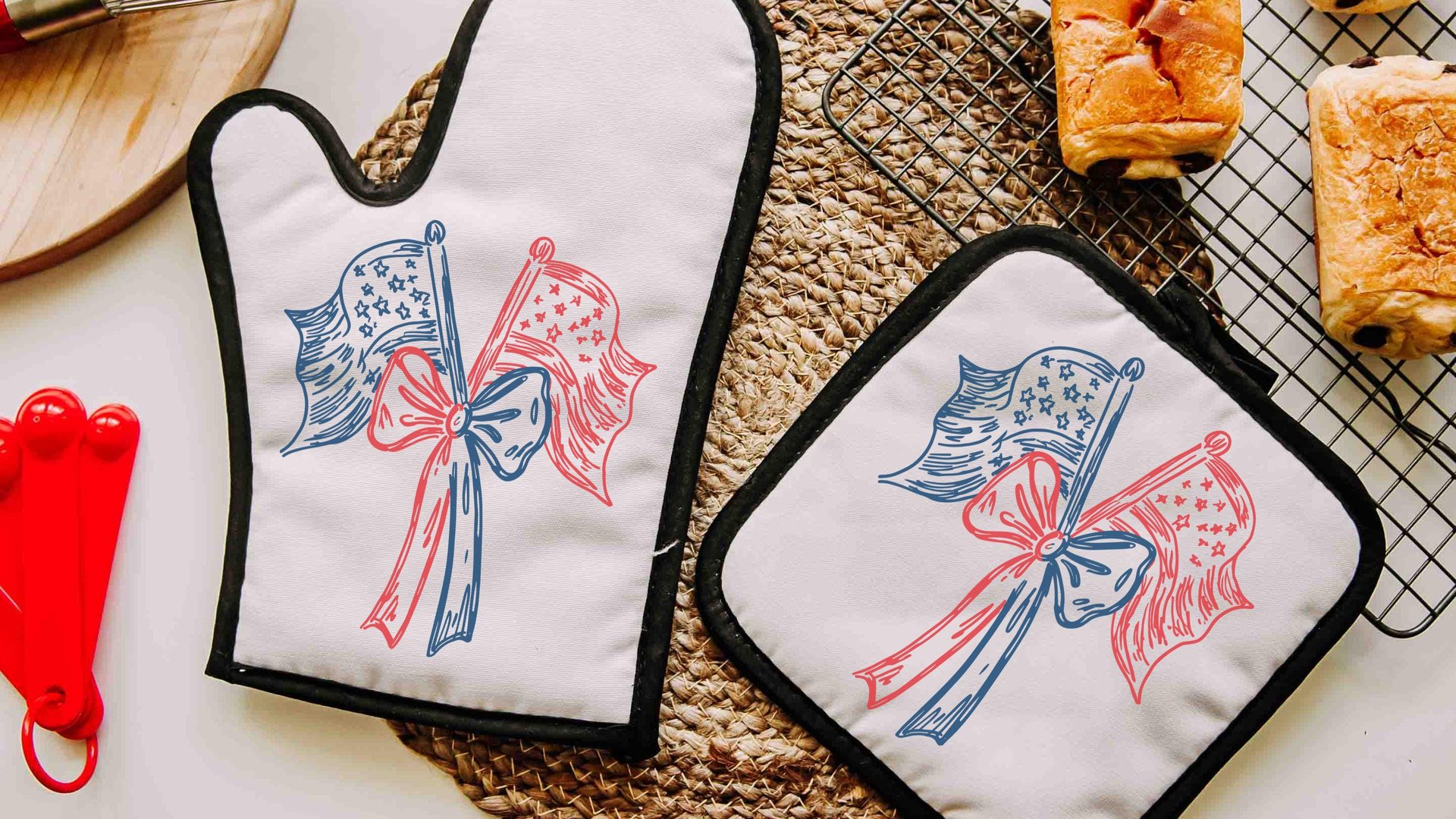 American flag coquette placemats