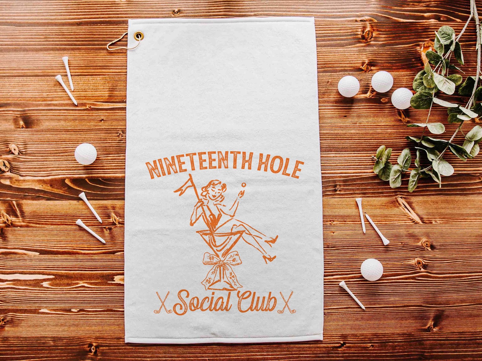 19th hole social club carolina blue golf towel with hook