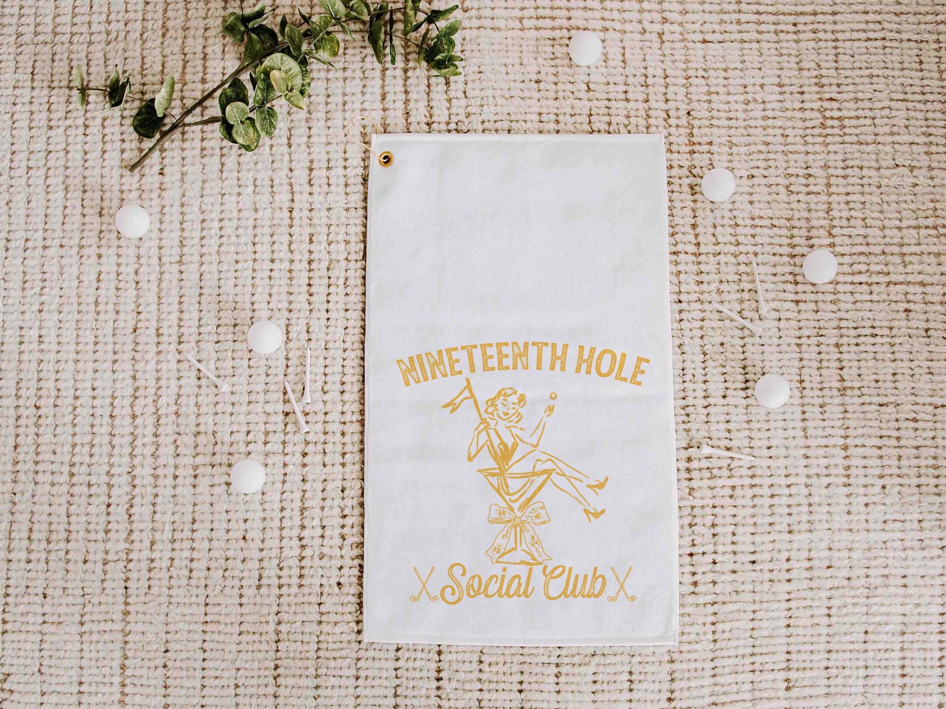 19th hole social club carolina blue golf towel with hook