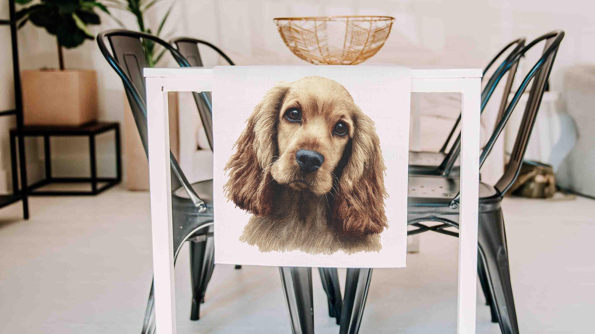 Cocker spaniel dog table runner