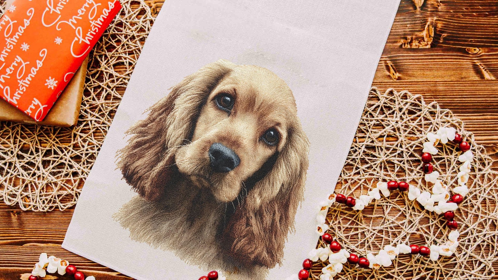 Cocker spaniel dog table runner