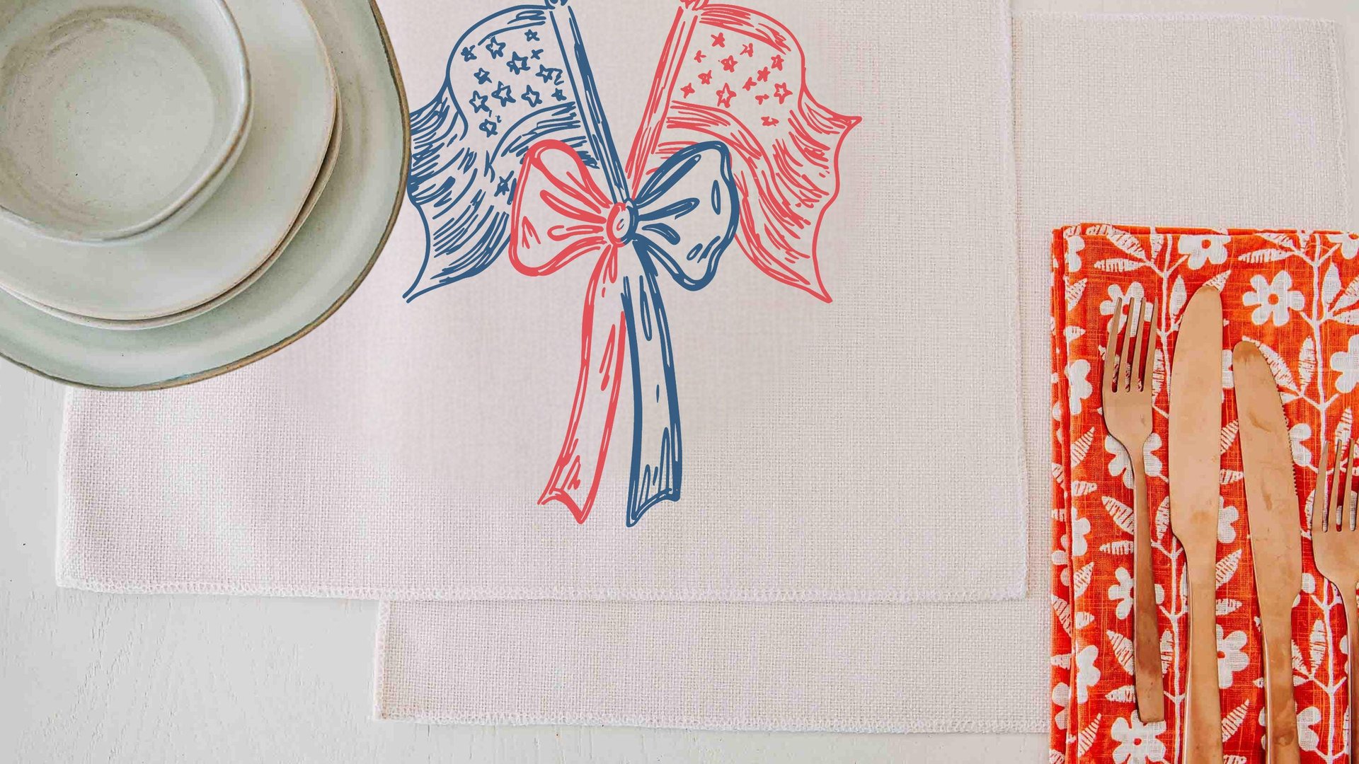 American flag table runner