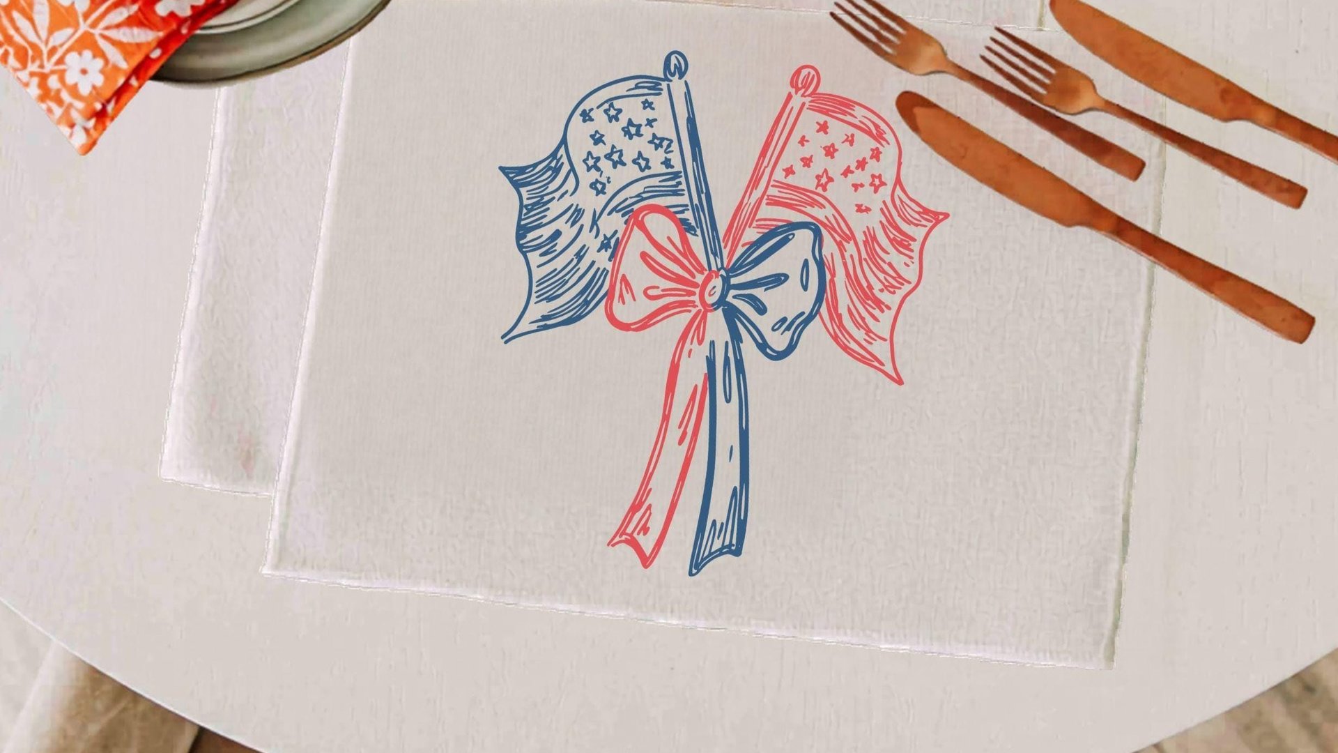 American flag coquette placemats