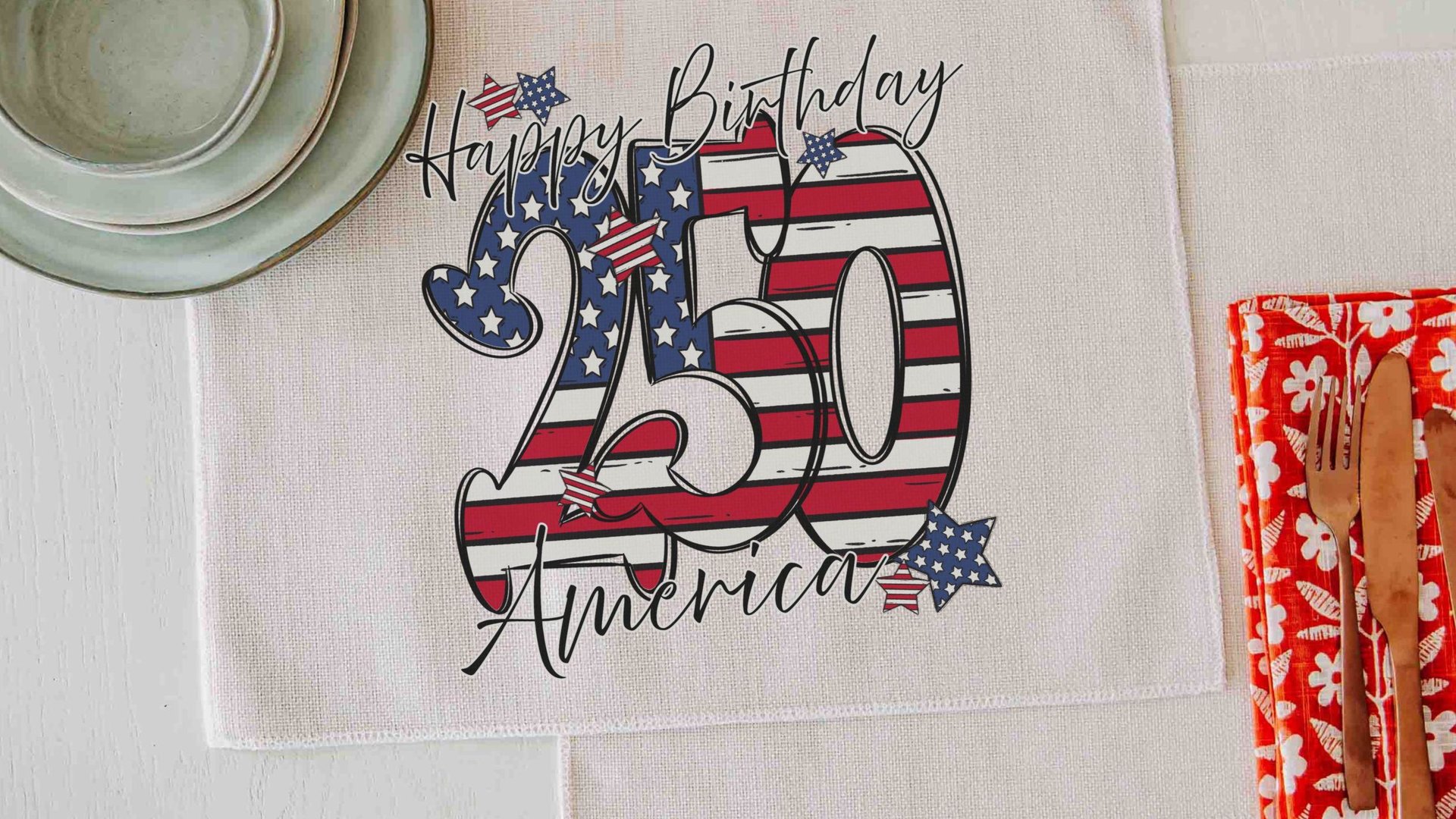 Happy birthday America placemats